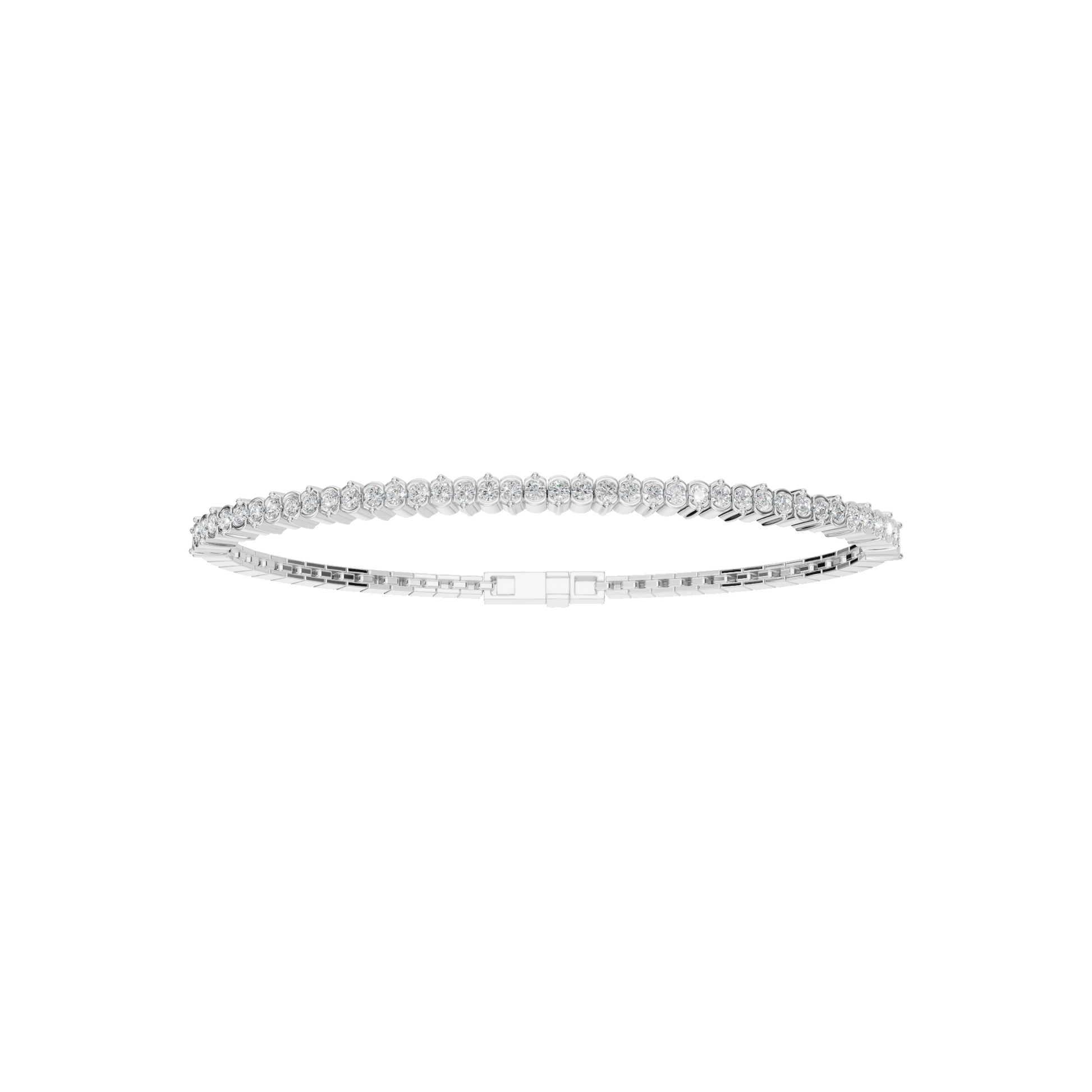 Gold Round Lab Grown Diamond Tennis Bracelet with Secure Clasp