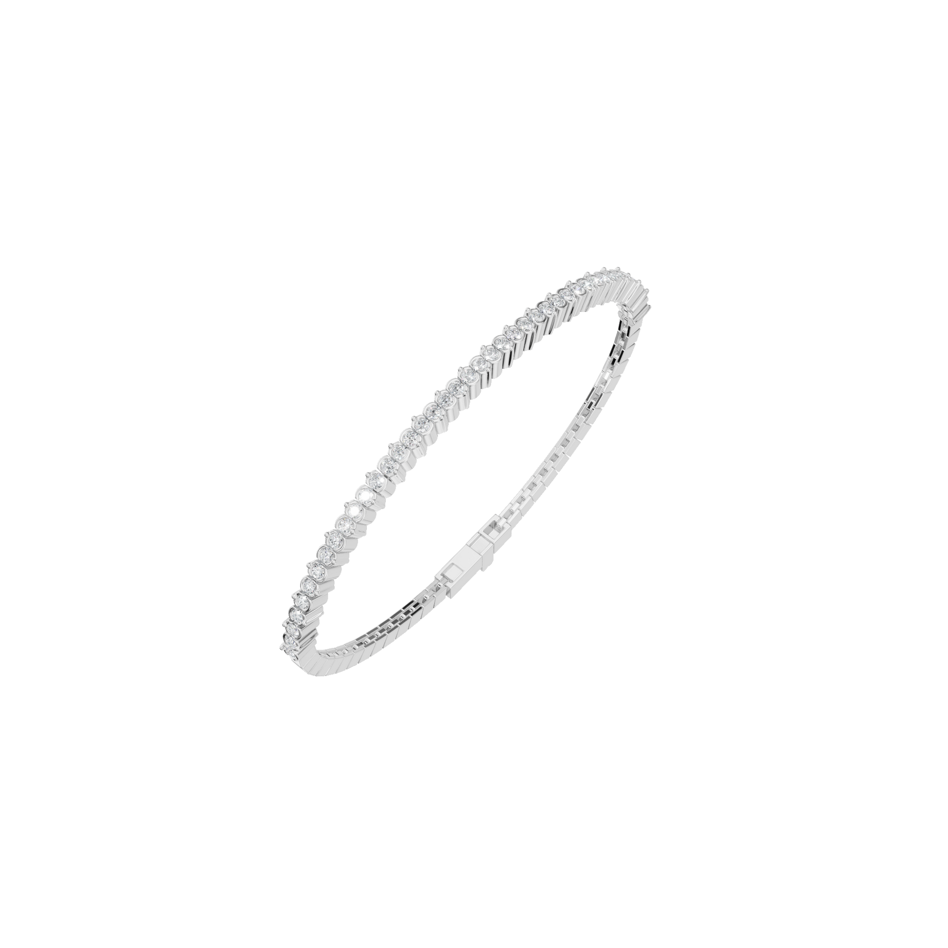 Gold Round Lab Grown Diamond Tennis Bracelet with Secure Clasp