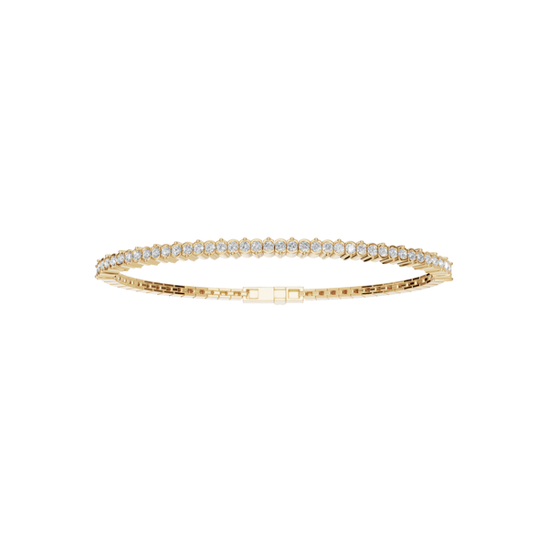 Gold Round Lab Grown Diamond Tennis Bracelet with Secure Clasp