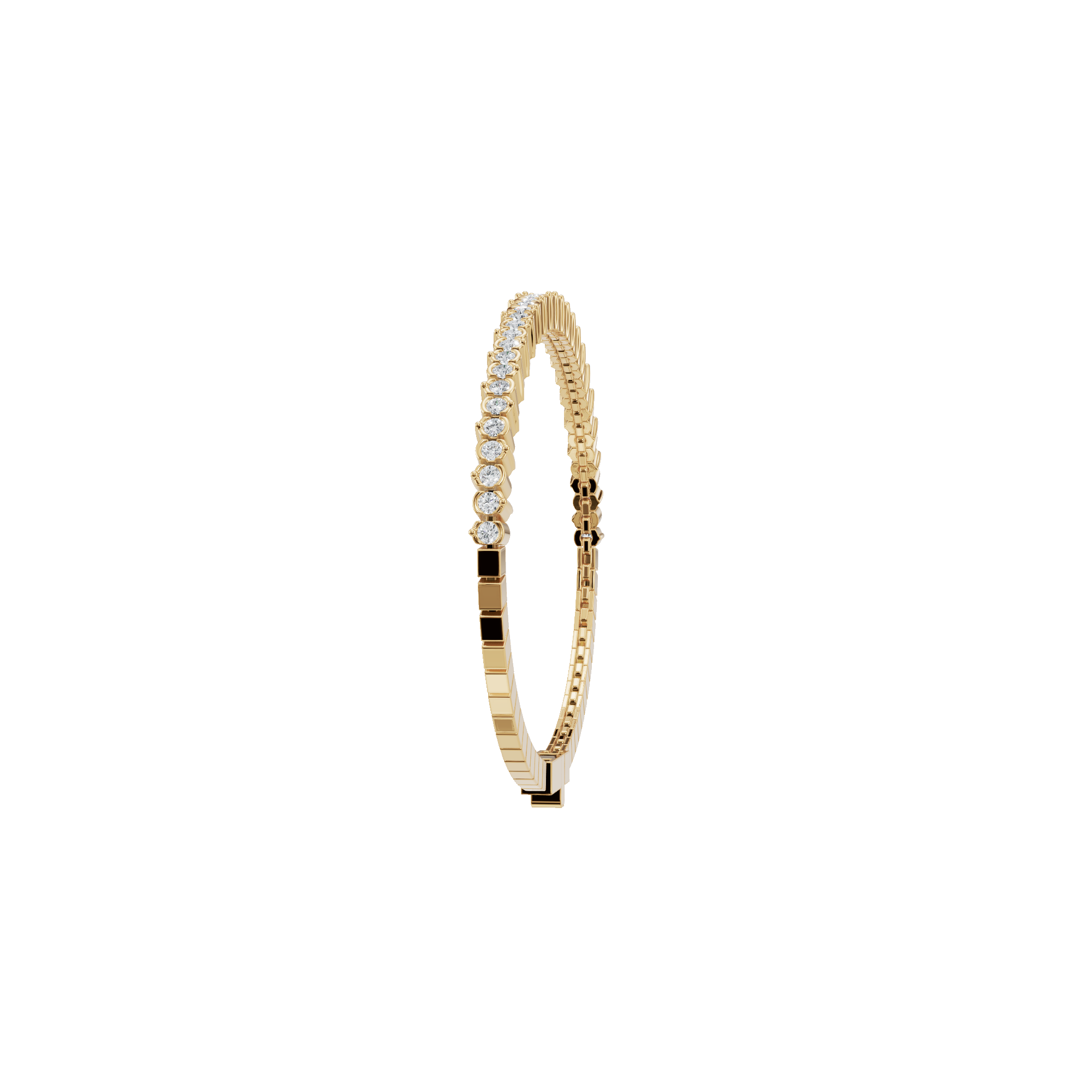 Gold Round Lab Grown Diamond Tennis Bracelet with Secure Clasp