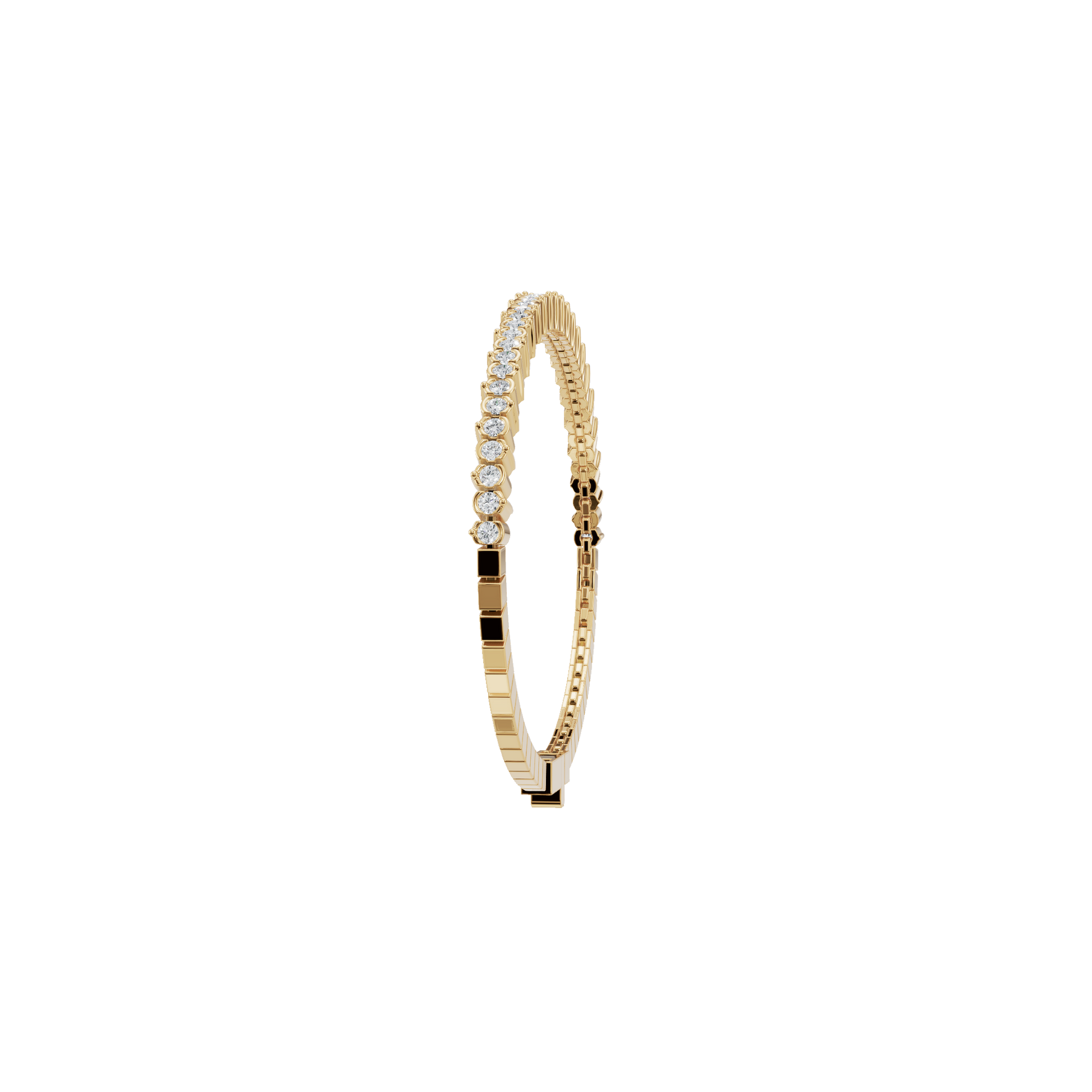 Gold Round Lab Grown Diamond Tennis Bracelet with Secure Clasp