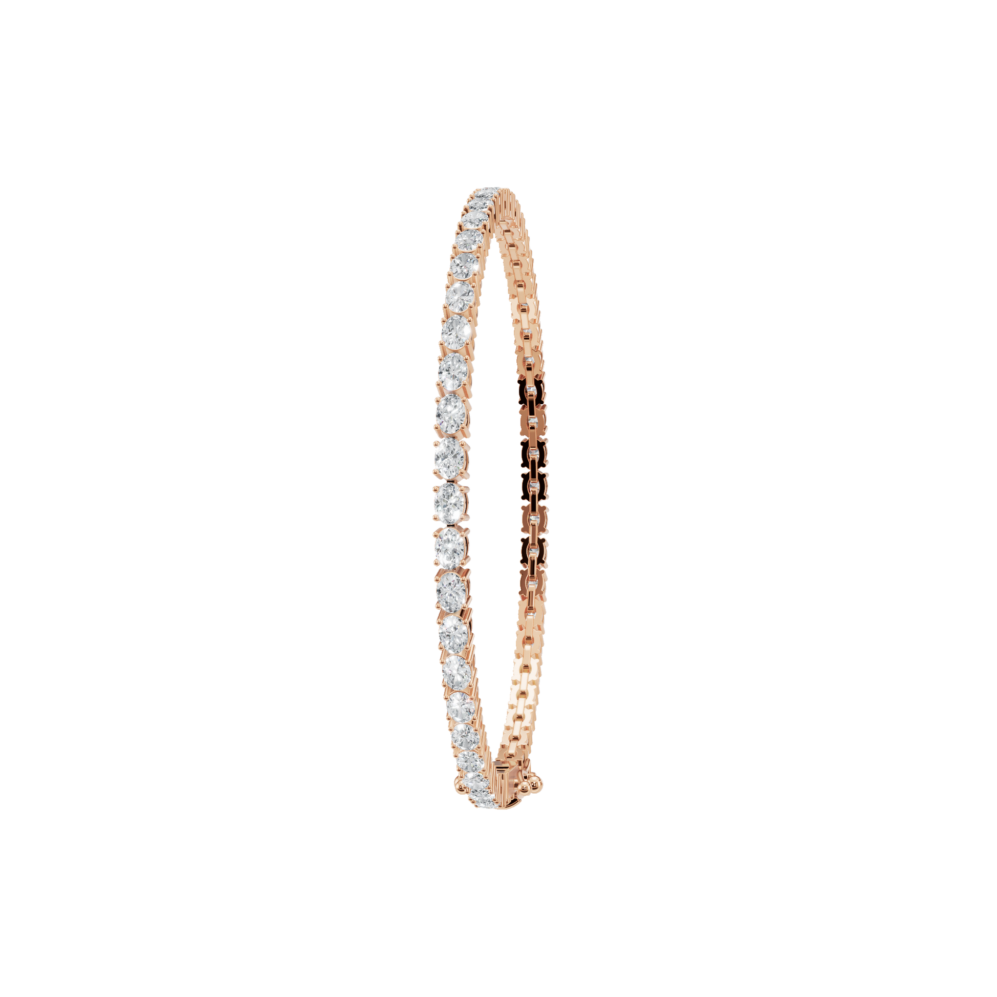4.32 CTW Oval Diamond Tennis Bracelet for Women in Solid Gold