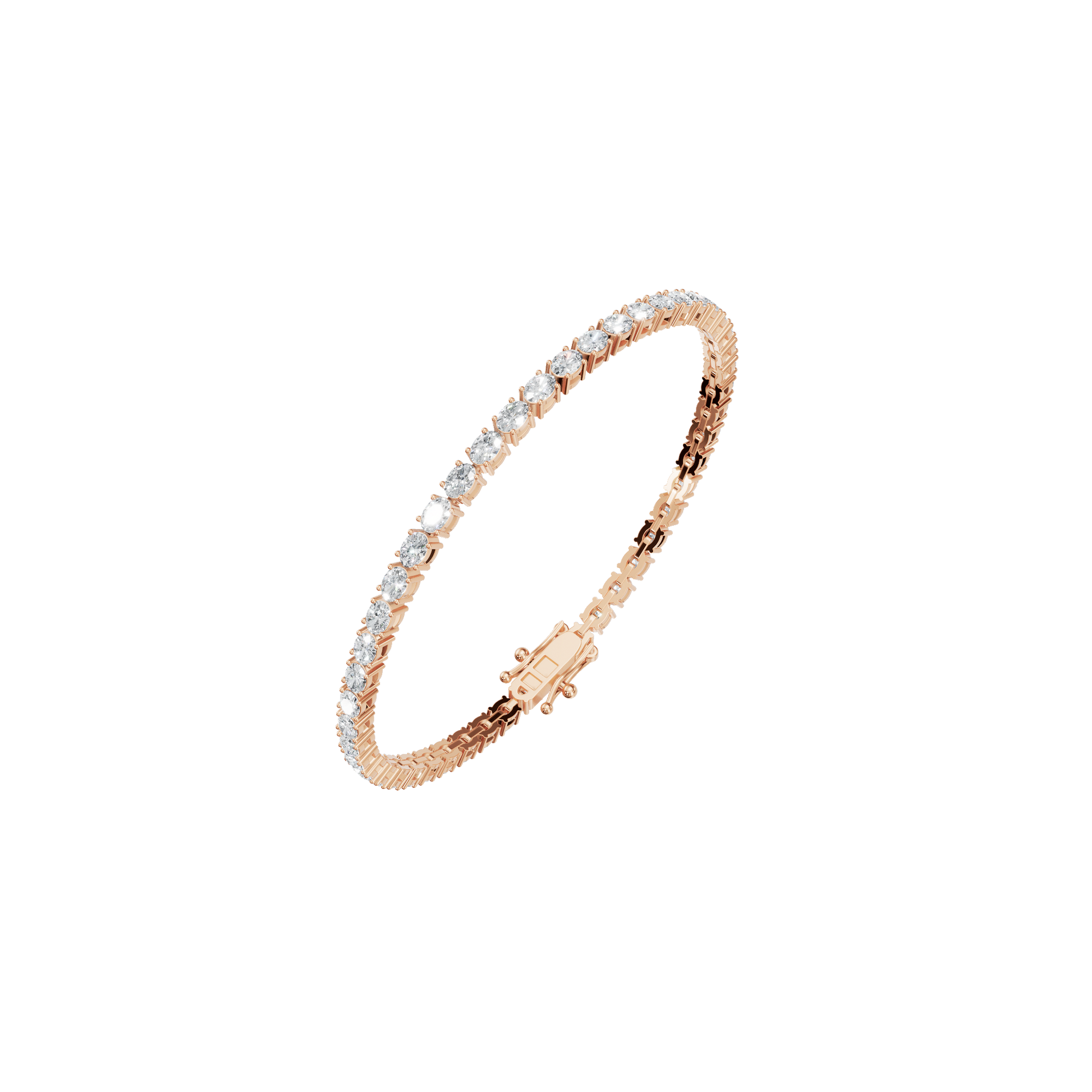 4.32 CTW Oval Diamond Tennis Bracelet for Women in Solid Gold