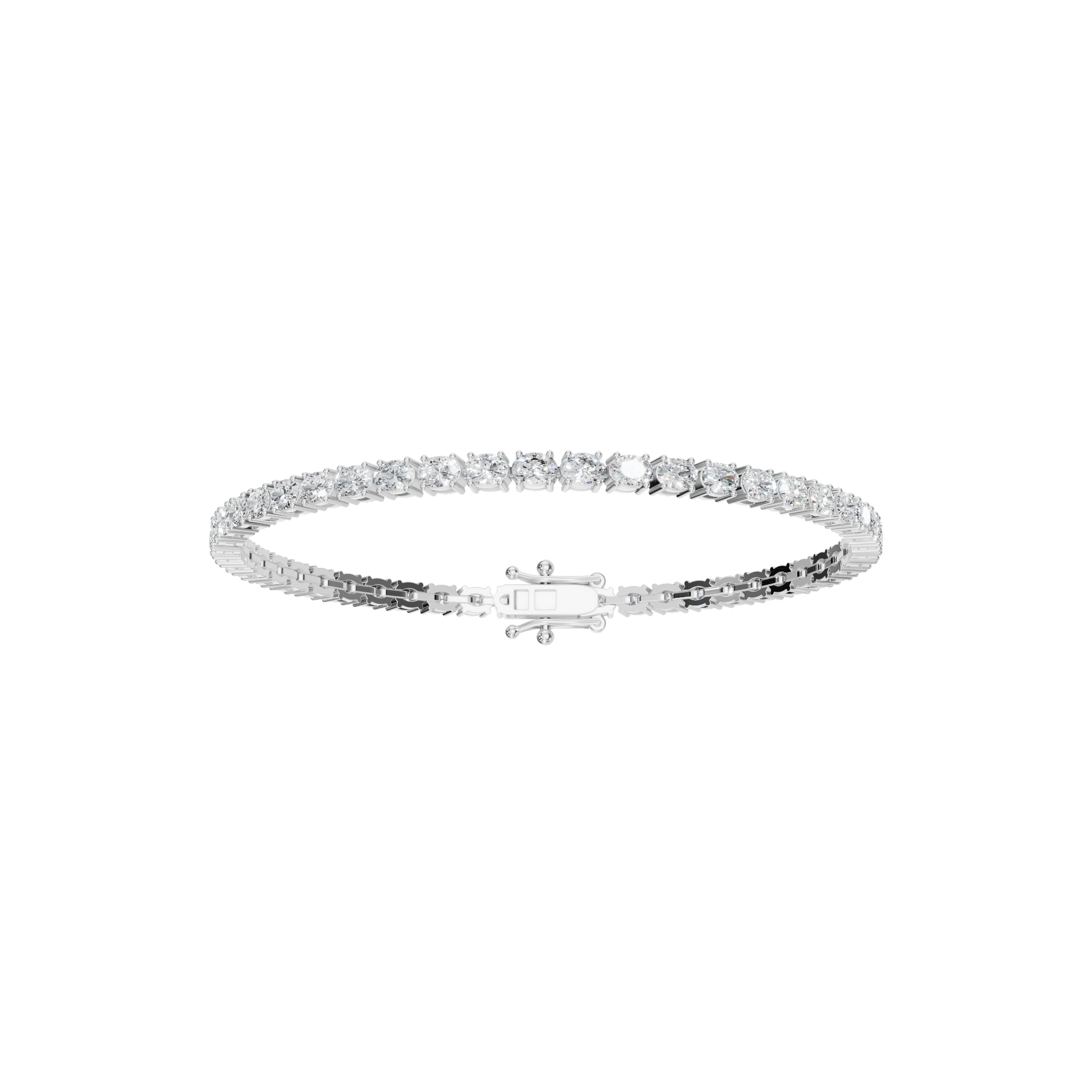 4.32 CTW Oval Diamond Tennis Bracelet for Women in Solid Gold