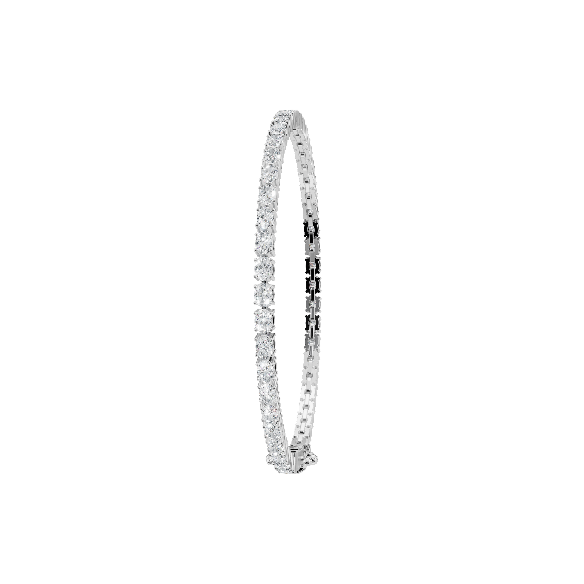 4.32 CTW Oval Diamond Tennis Bracelet for Women in Solid Gold