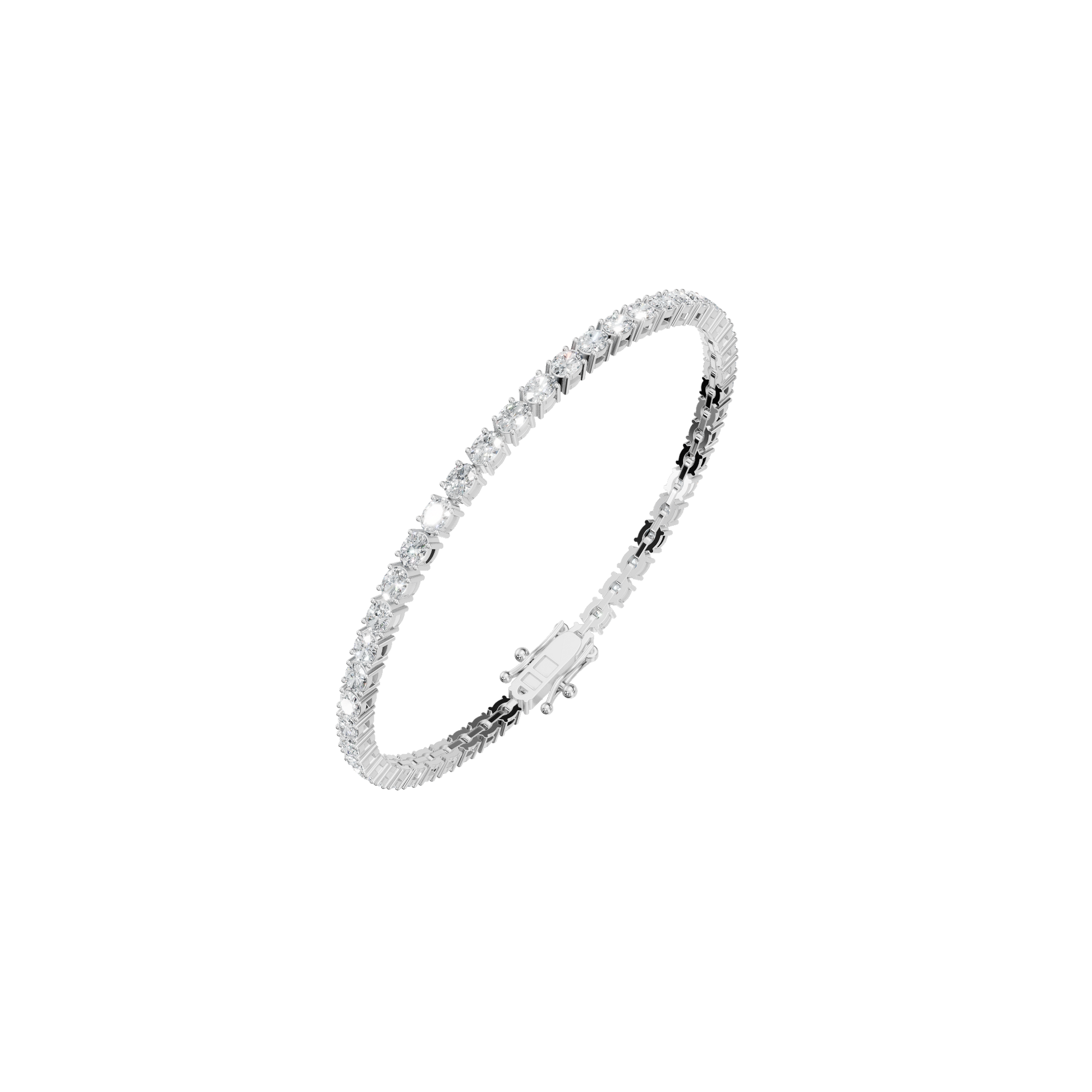 4.32 CTW Oval Diamond Tennis Bracelet for Women in Solid Gold