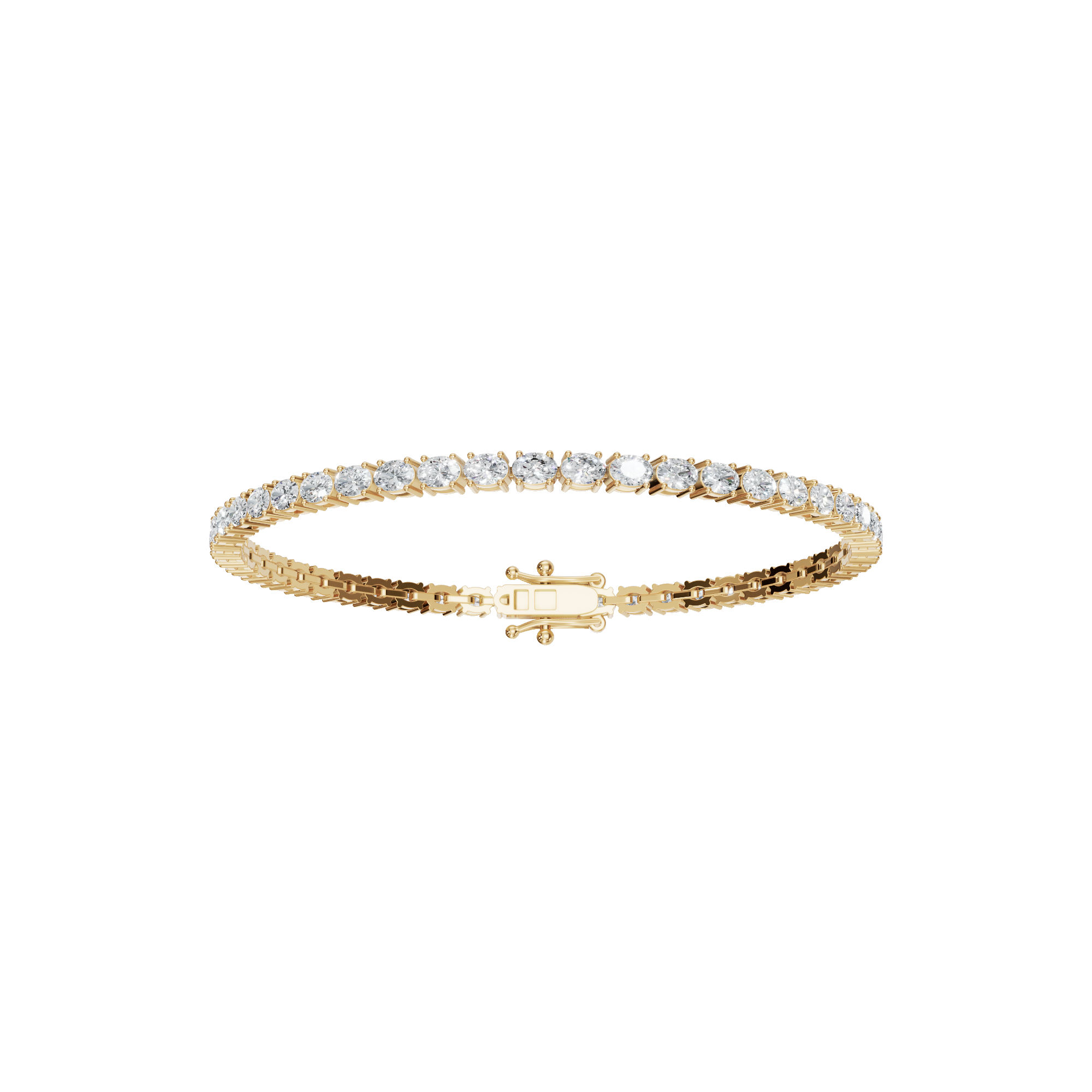 4.32 CTW Oval Diamond Tennis Bracelet for Women in Solid Gold
