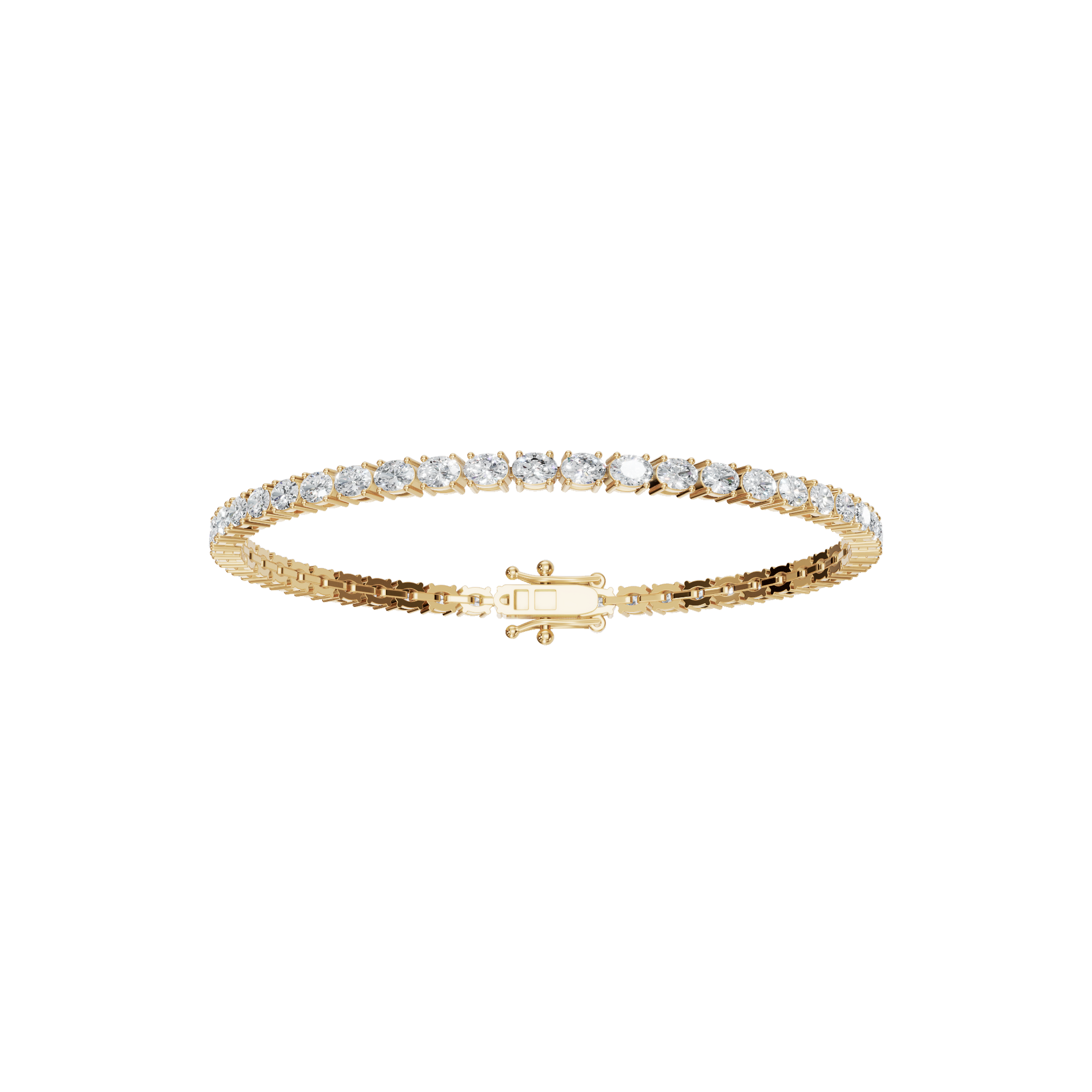 4.32 CTW Oval Diamond Tennis Bracelet for Women in Solid Gold
