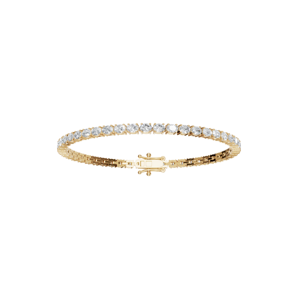 4.32 CTW Oval Diamond Tennis Bracelet for Women in Solid Gold