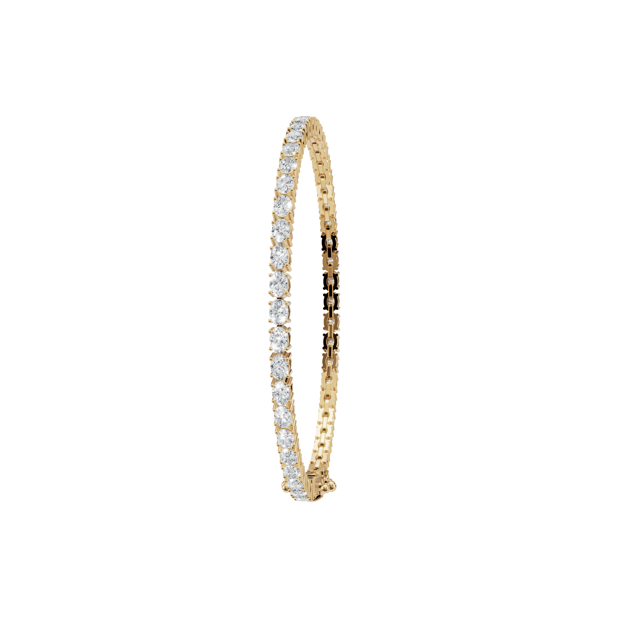 4.32 CTW Oval Diamond Tennis Bracelet for Women in Solid Gold