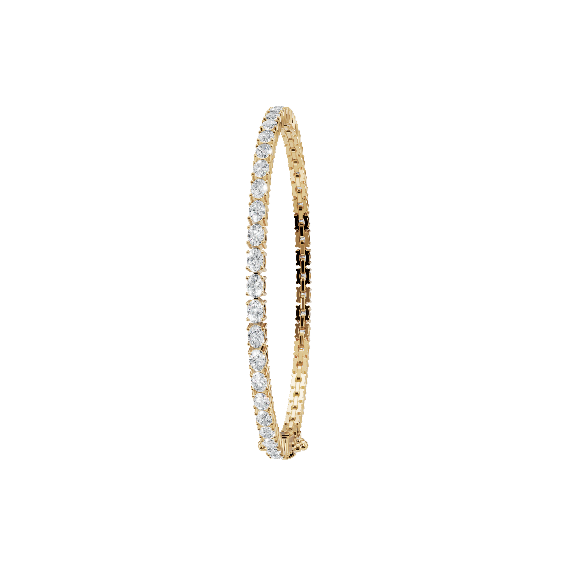 4.32 CTW Oval Diamond Tennis Bracelet for Women in Solid Gold