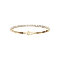 Round Cut Lab Diamond Channel Set Minimalist Tennis Bangle