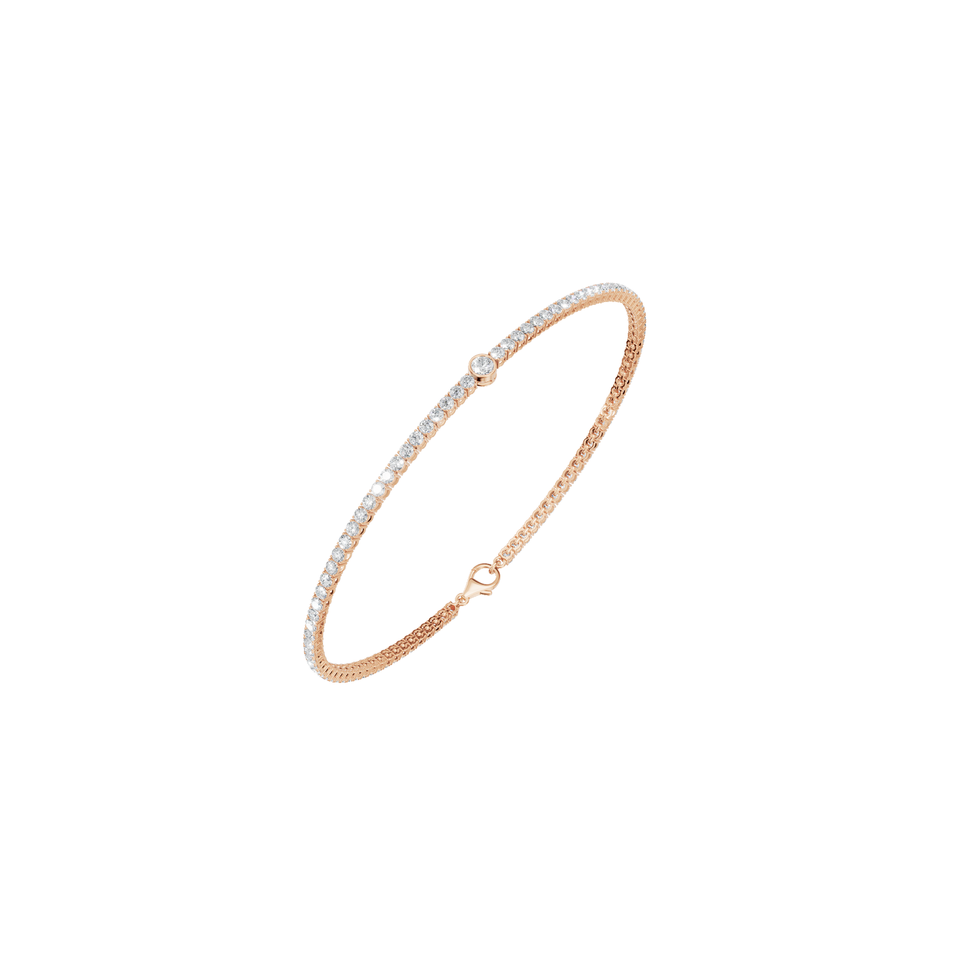 1.53 Ctw Round Diamond Bracelet – Elegant Tennis Style in Solid Gold
