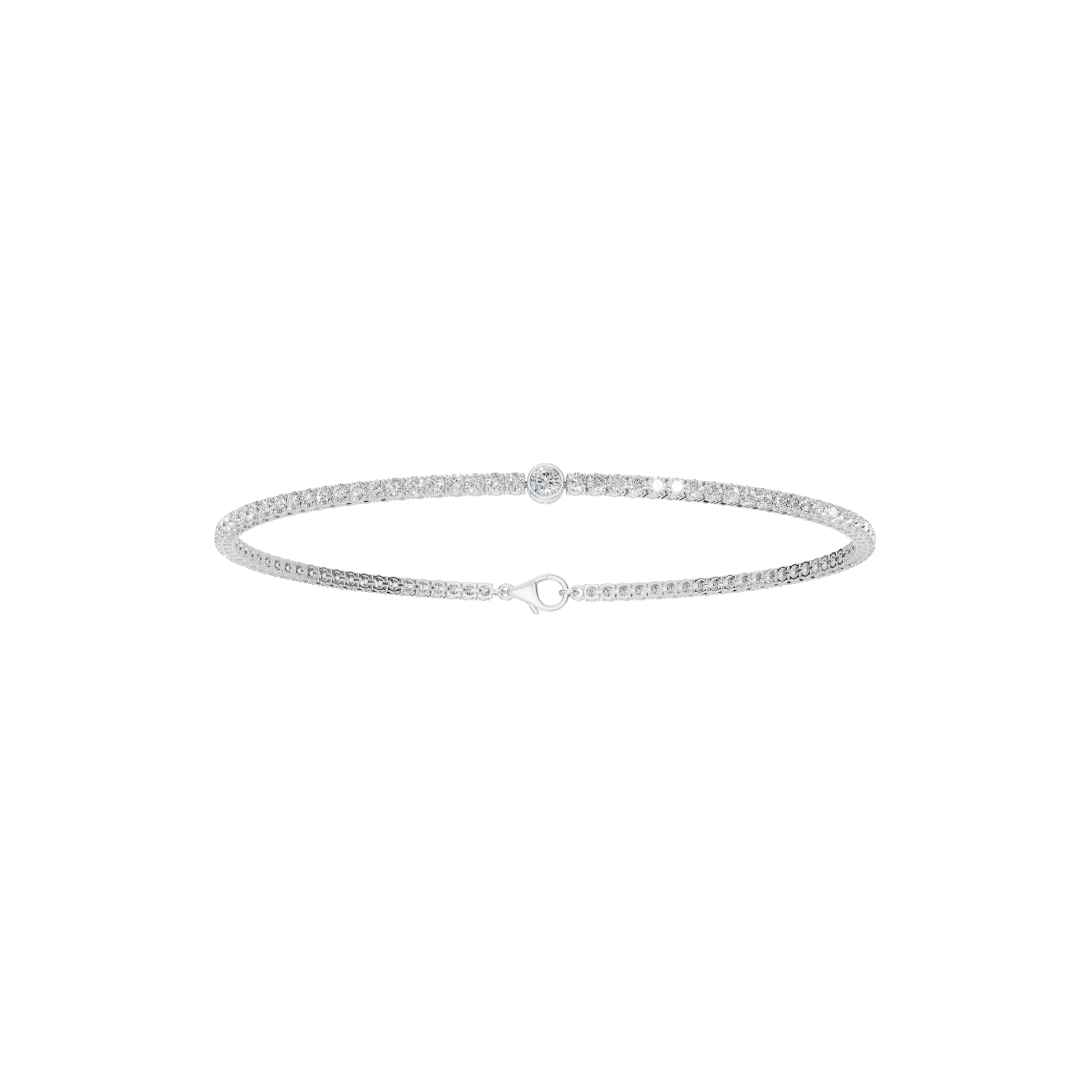 1.53 Ctw Round Diamond Bracelet – Elegant Tennis Style in Solid Gold