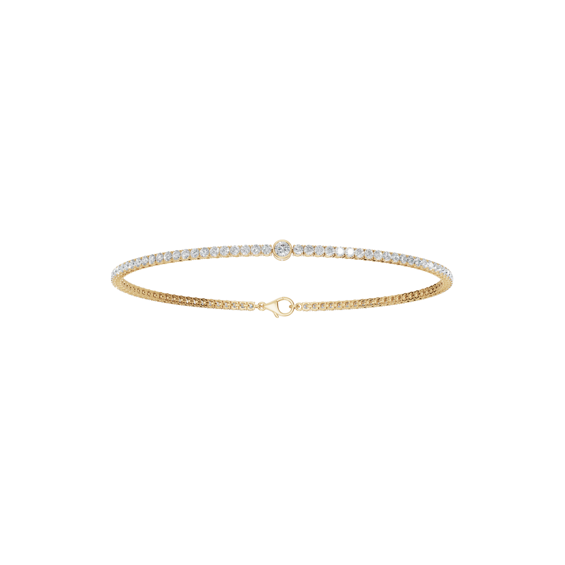 1.53 Ctw Round Diamond Bracelet – Elegant Tennis Style in Solid Gold