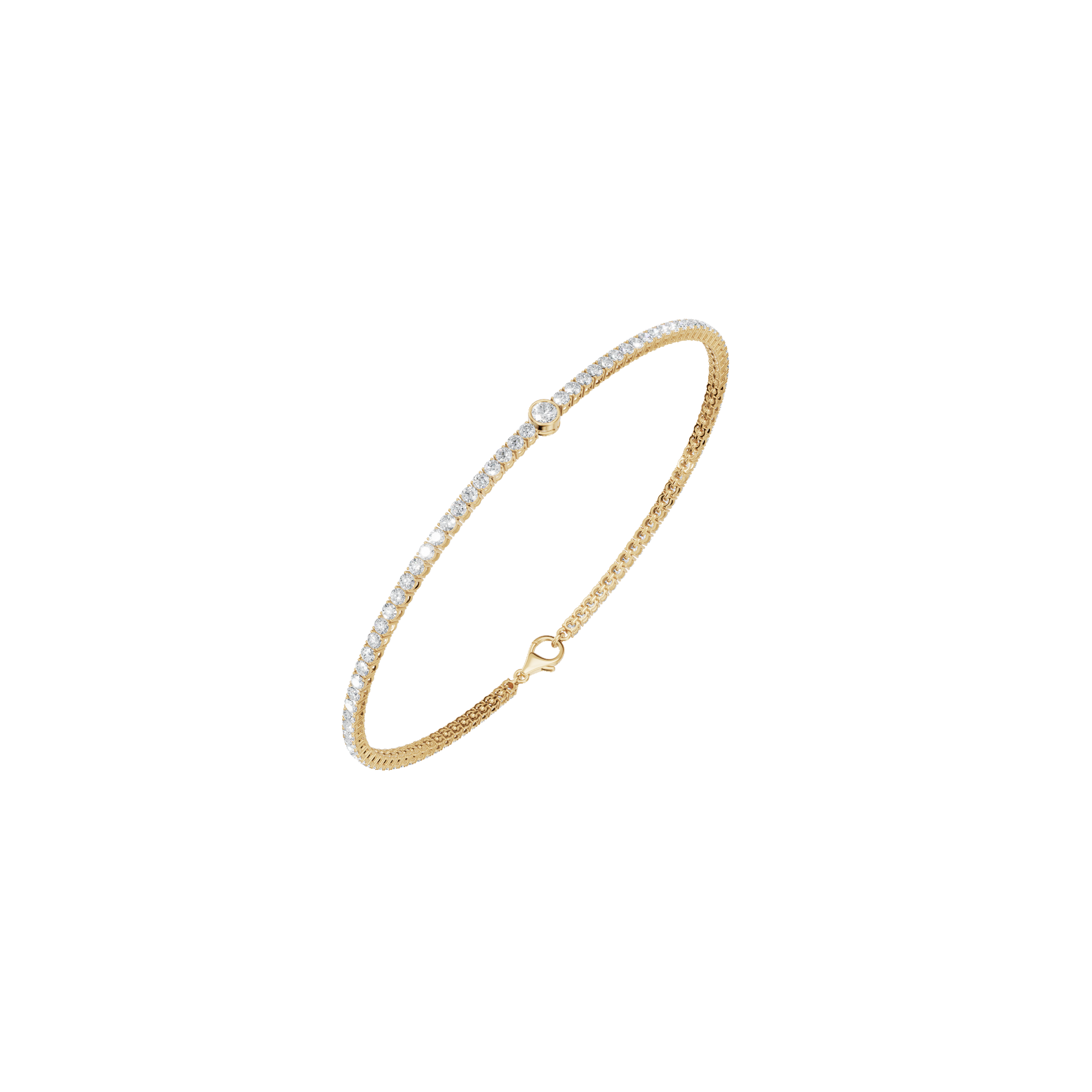 1.53 Ctw Round Diamond Bracelet – Elegant Tennis Style in Solid Gold