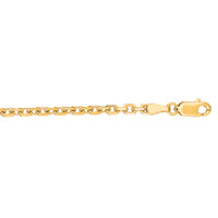 14K Yellow Gold 2.6mm Diamond-Cut Classic Cable Chain Necklace