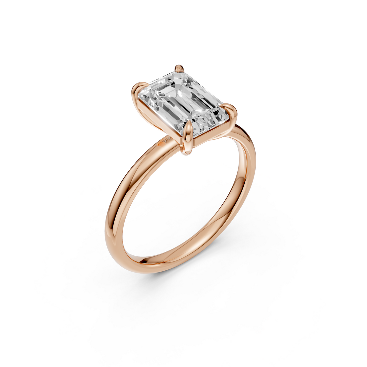 Emerald Cut Four Prong Solitaire Engagement Ring