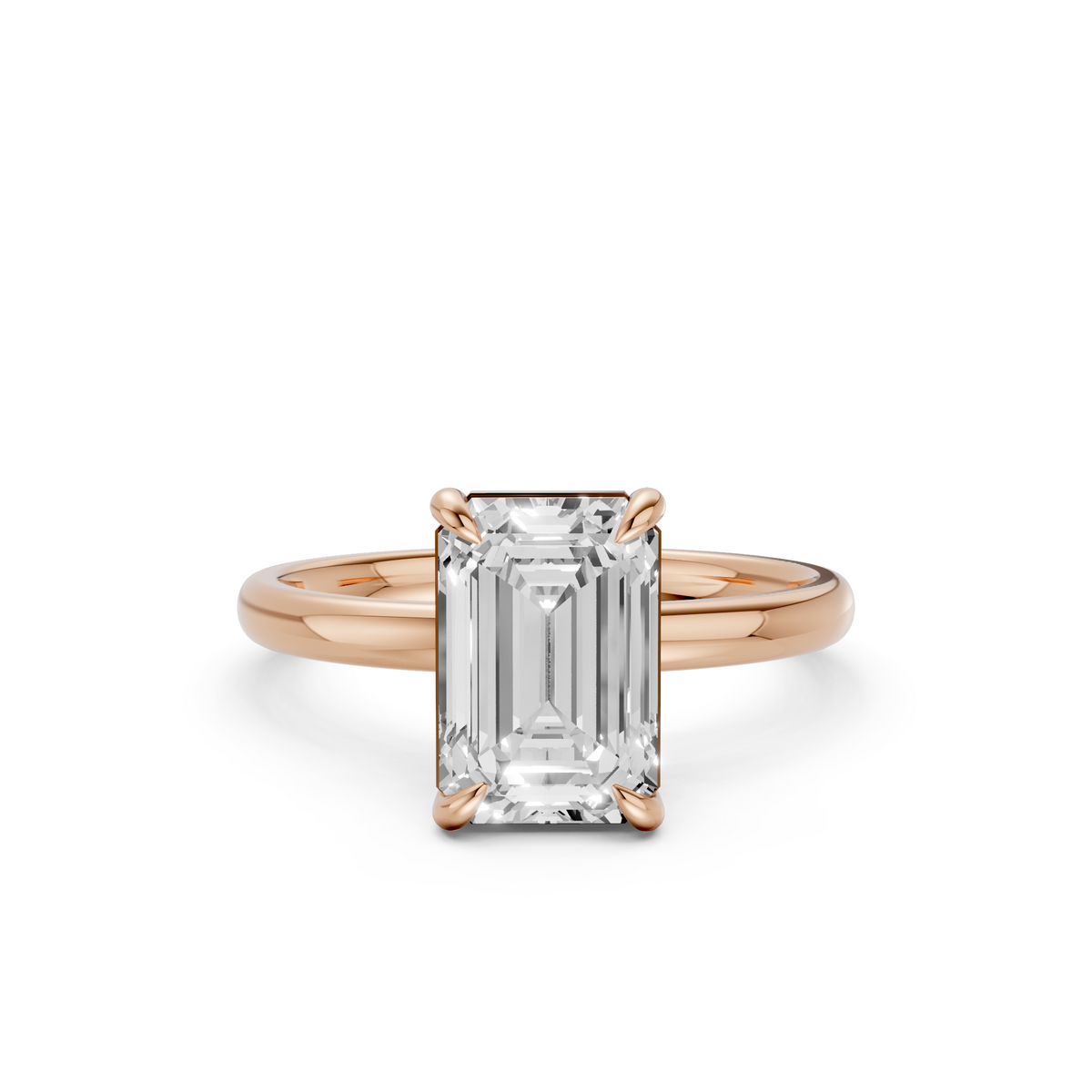 Emerald Cut Four Prong Solitaire Engagement Ring