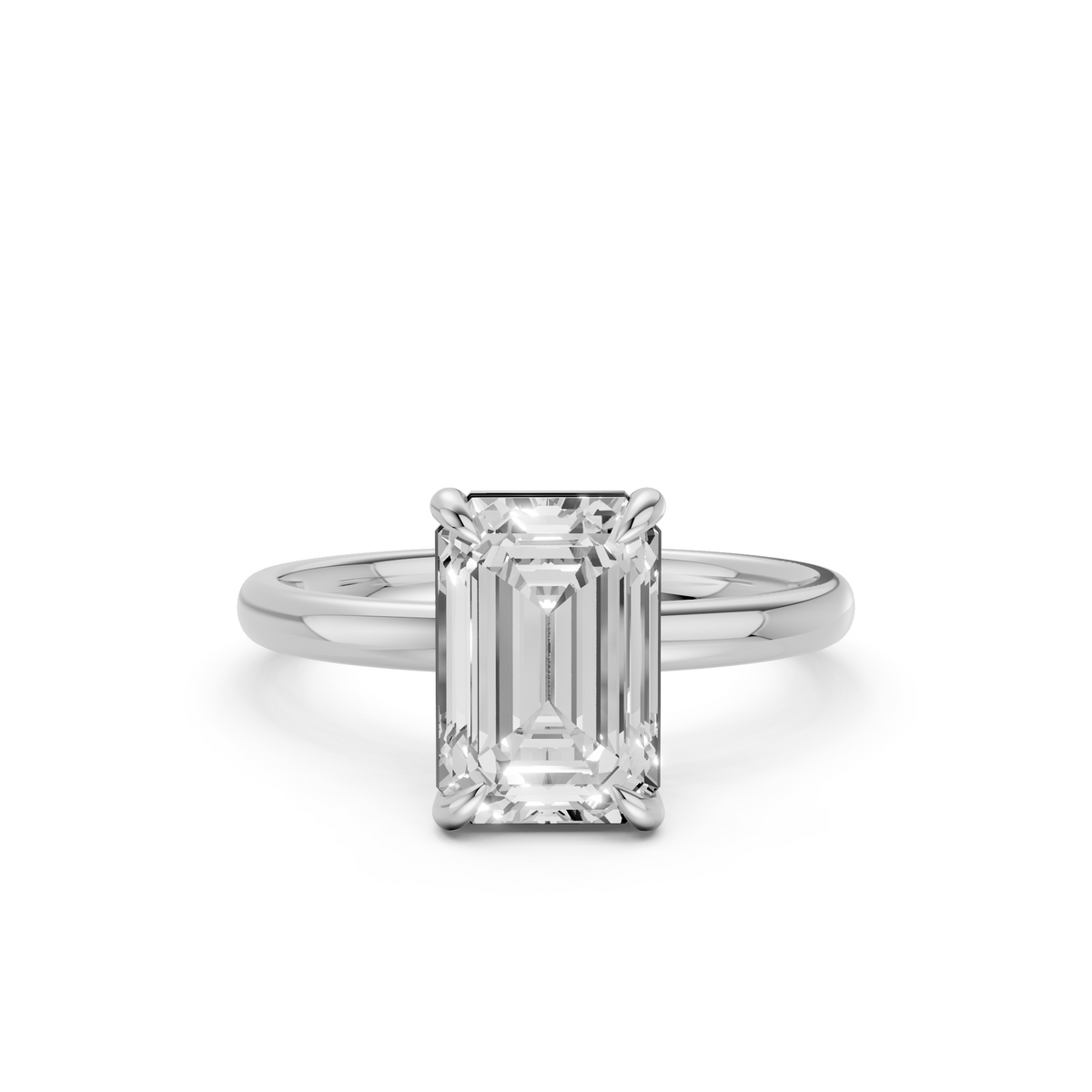 Emerald Cut Four Prong Solitaire Engagement Ring