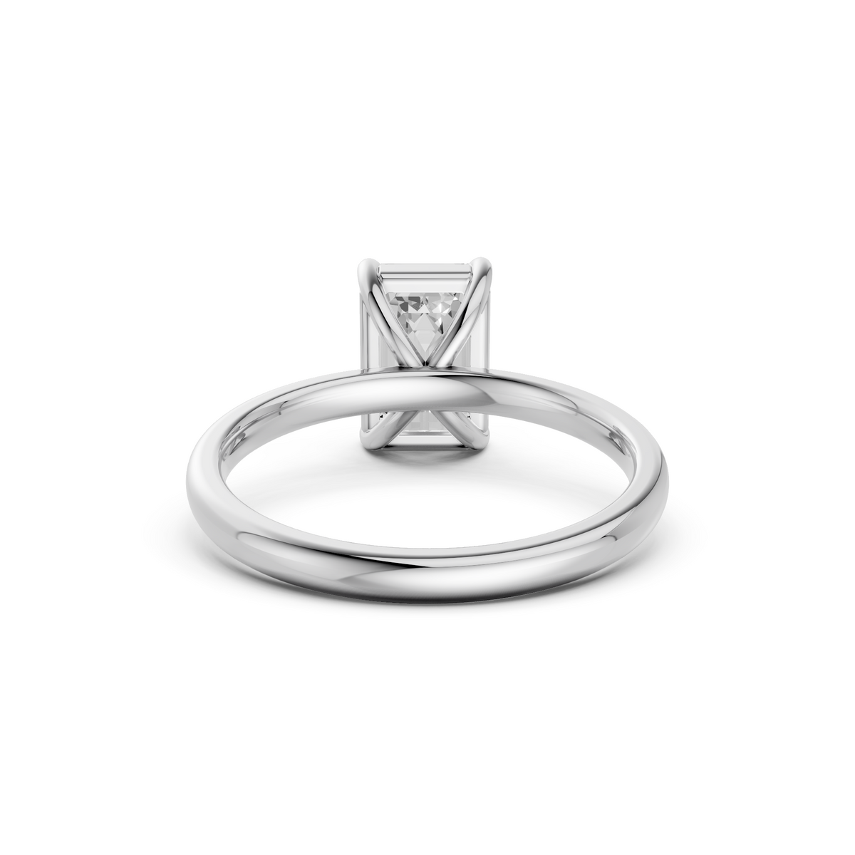 Emerald Cut Four Prong Solitaire Engagement Ring