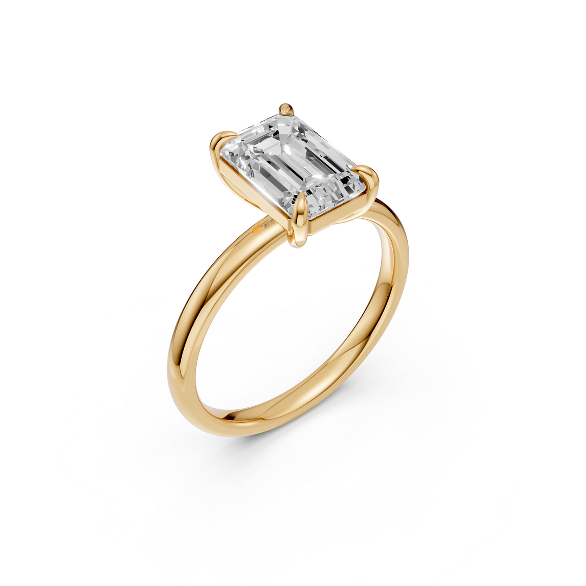 Emerald Cut Four Prong Solitaire Engagement Ring