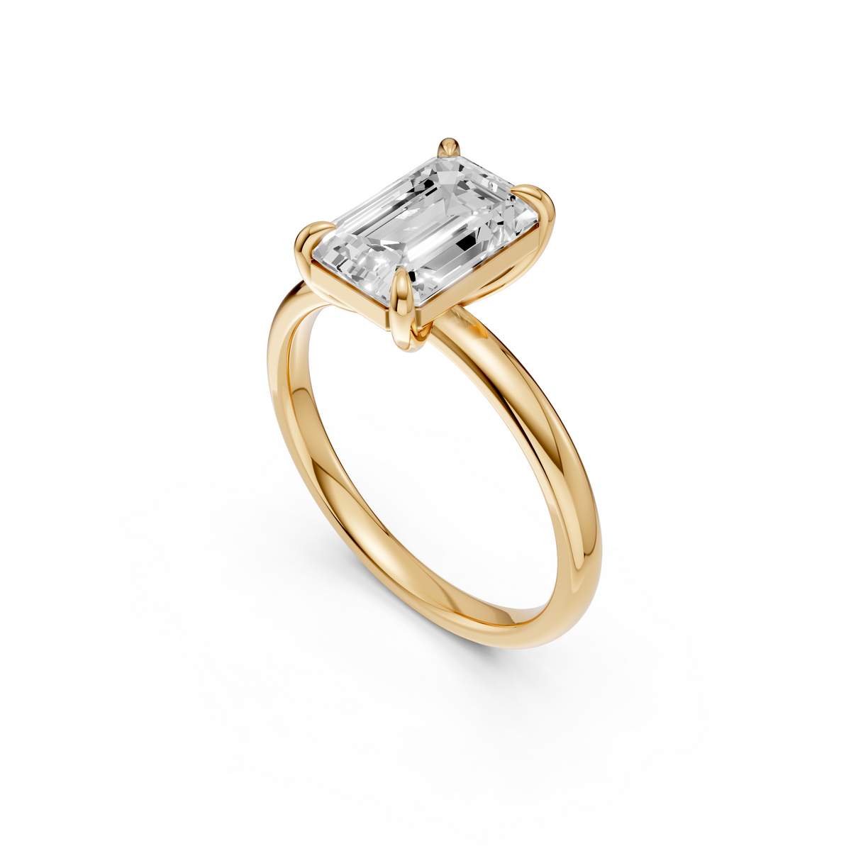 Emerald Cut Four Prong Solitaire Engagement Ring