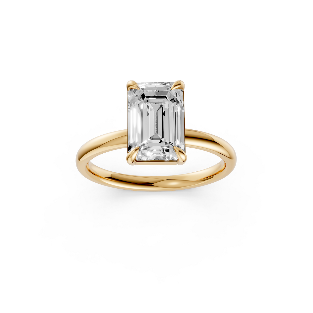 Emerald Cut Four Prong Solitaire Engagement Ring