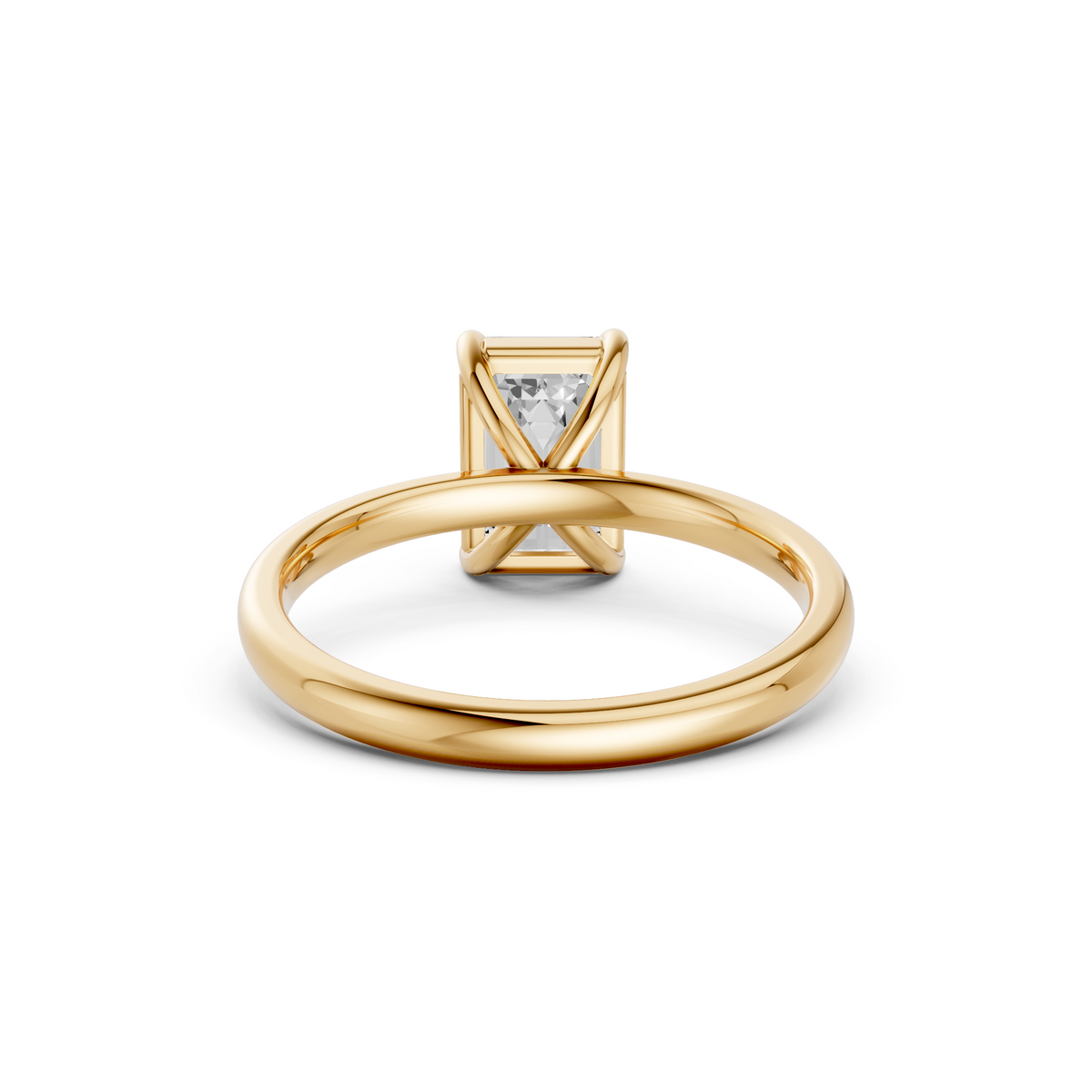 Emerald Cut Four Prong Solitaire Engagement Ring
