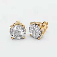 Aria Round Diamond Four Prong Stud Earrings