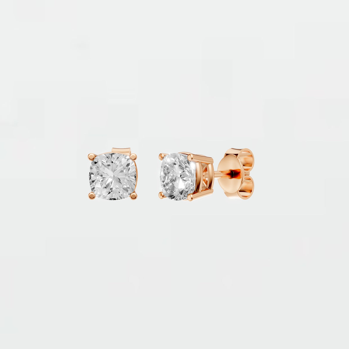 Celeste Cushion Diamond Stud Earrings Classic Prong Set