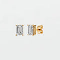 Celeste Emerald Cut Diamond Solitaire Stud Earrings