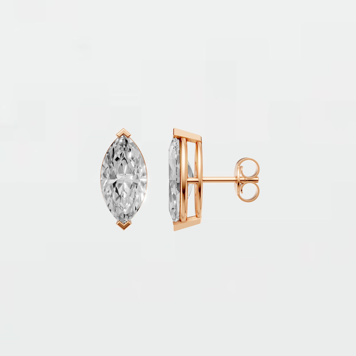 Nova Marquise Diamond Solitaire Stud Earrings