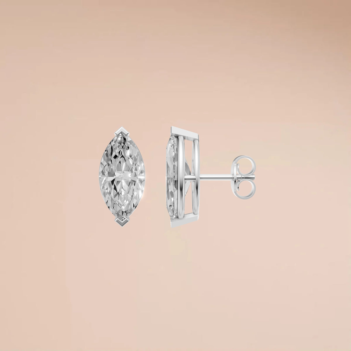Nova Marquise Diamond Solitaire Stud Earrings