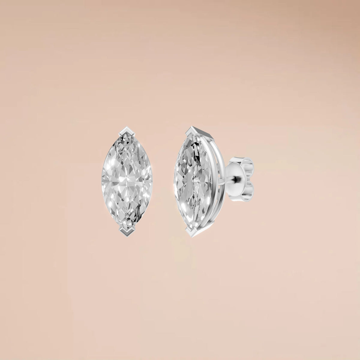 Nova Marquise Diamond Solitaire Stud Earrings