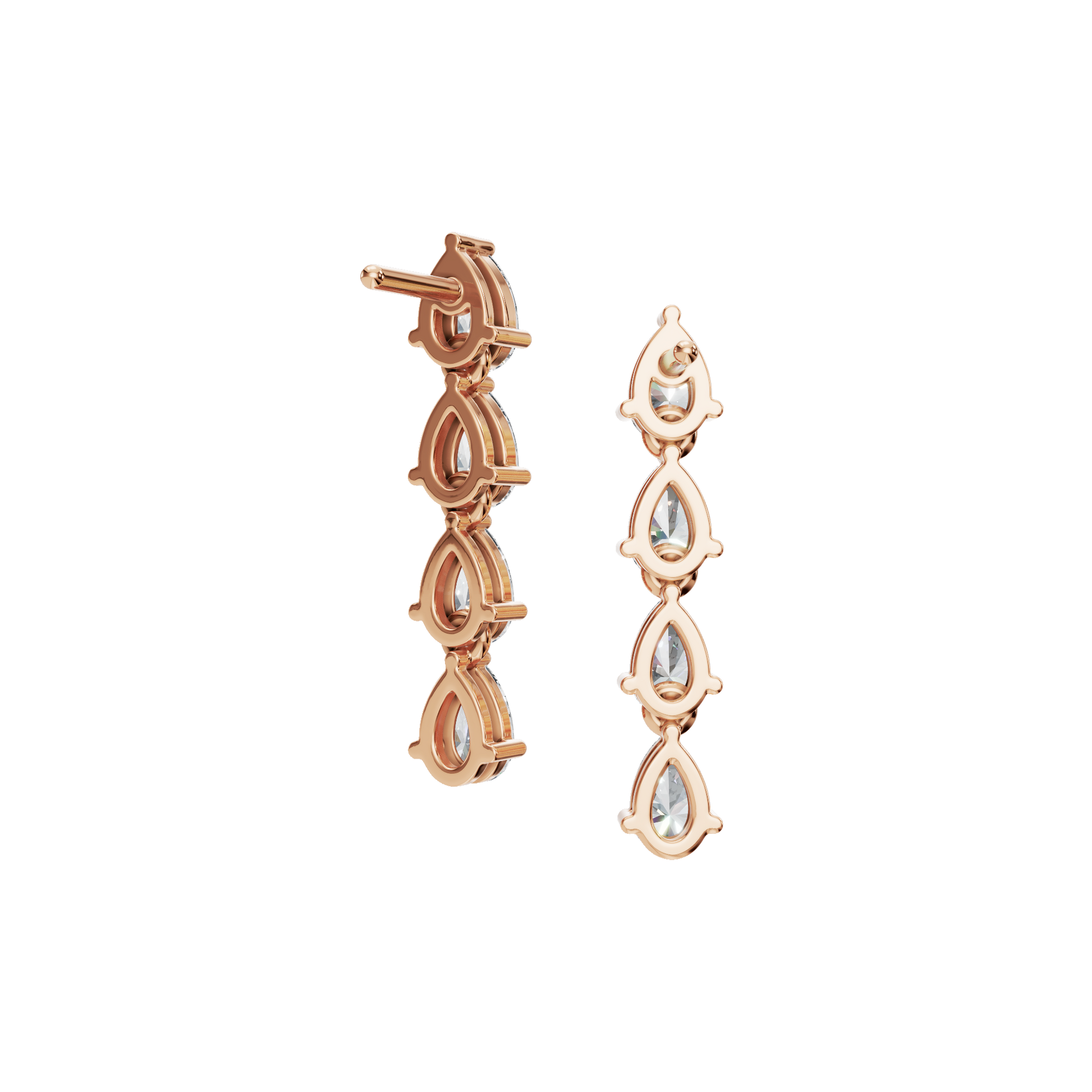 Teardrop Reverie Pear Lab Grown Diamond Cascade Stud Earrings