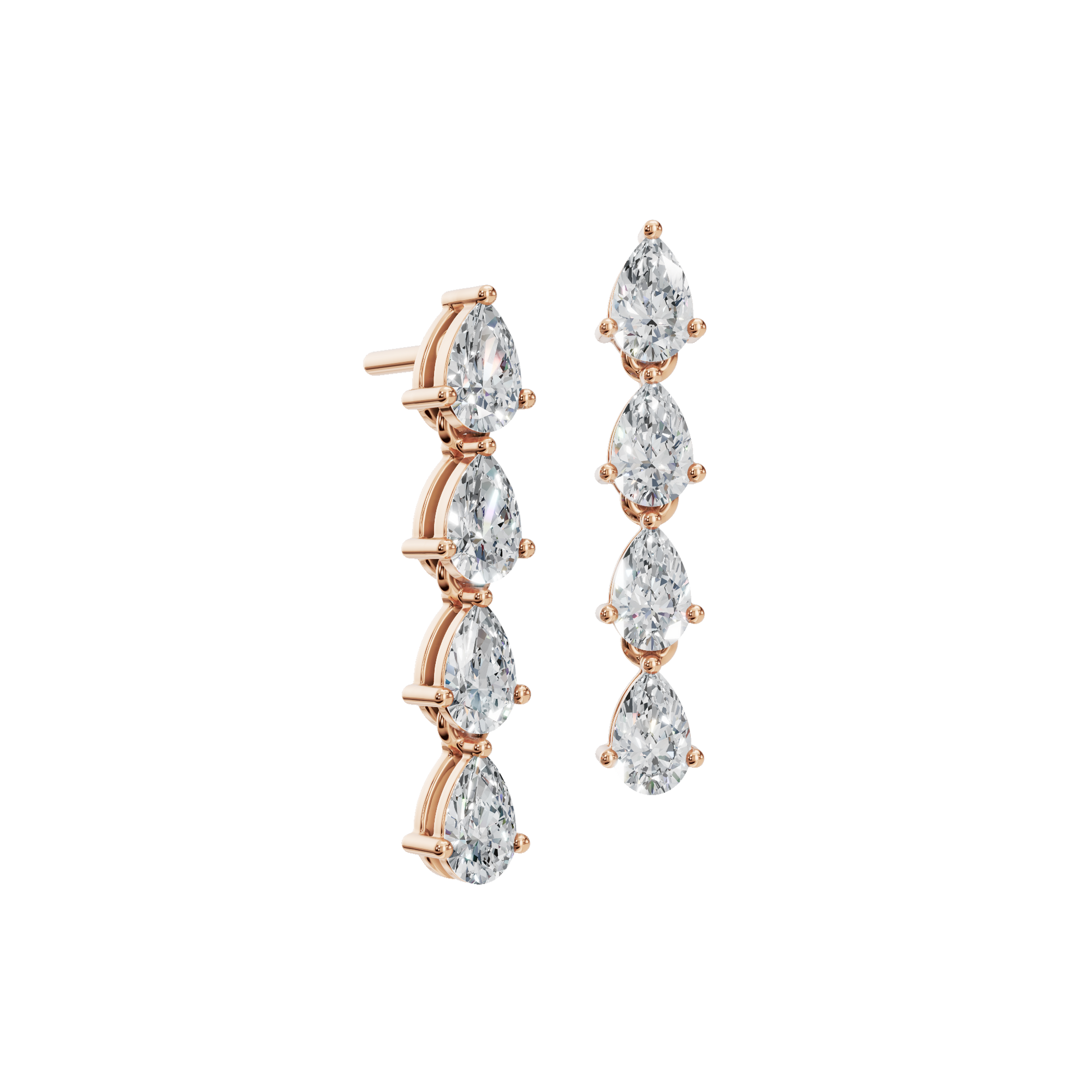 Teardrop Reverie Pear Lab Grown Diamond Cascade Stud Earrings