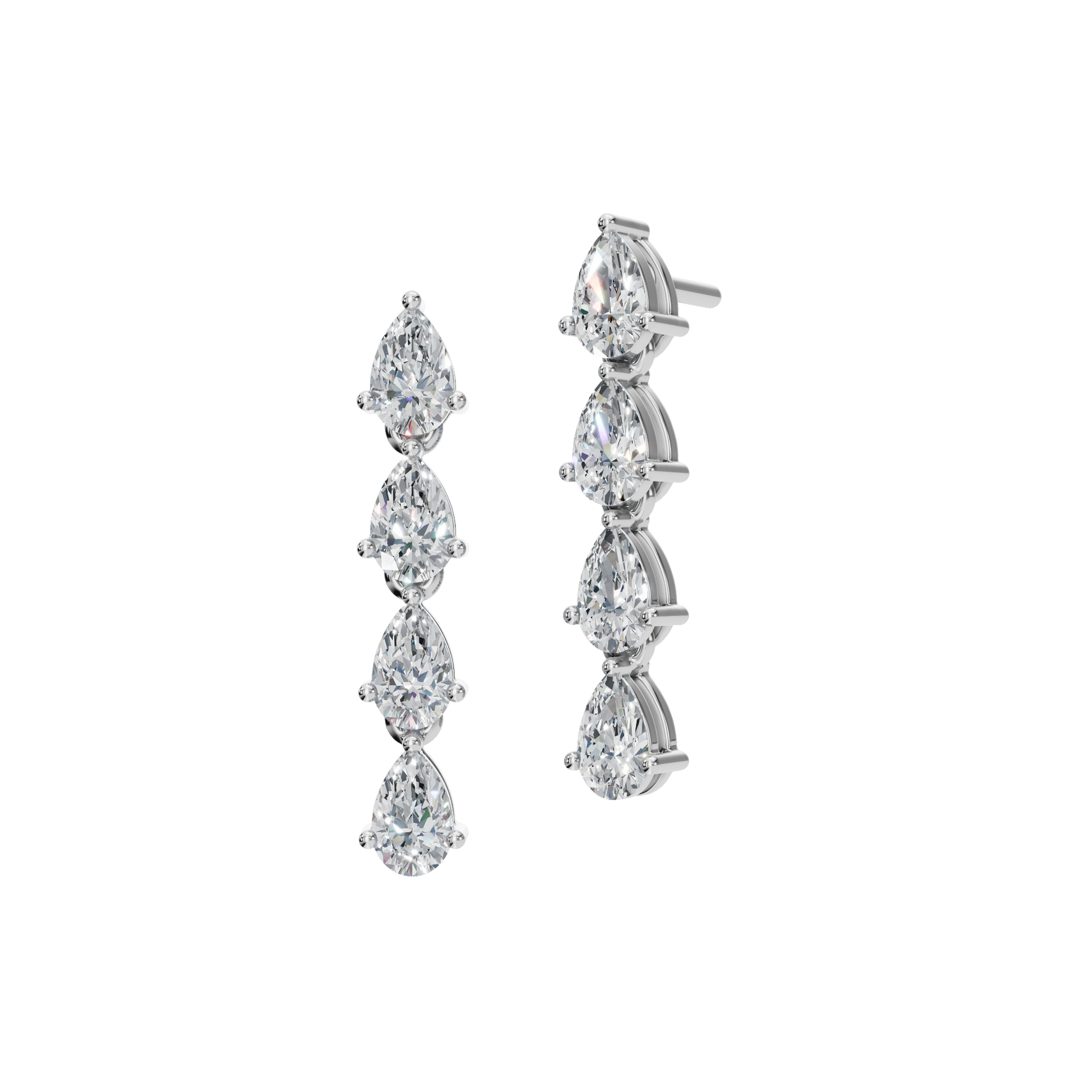 Teardrop Reverie Pear Lab Grown Diamond Cascade Stud Earrings