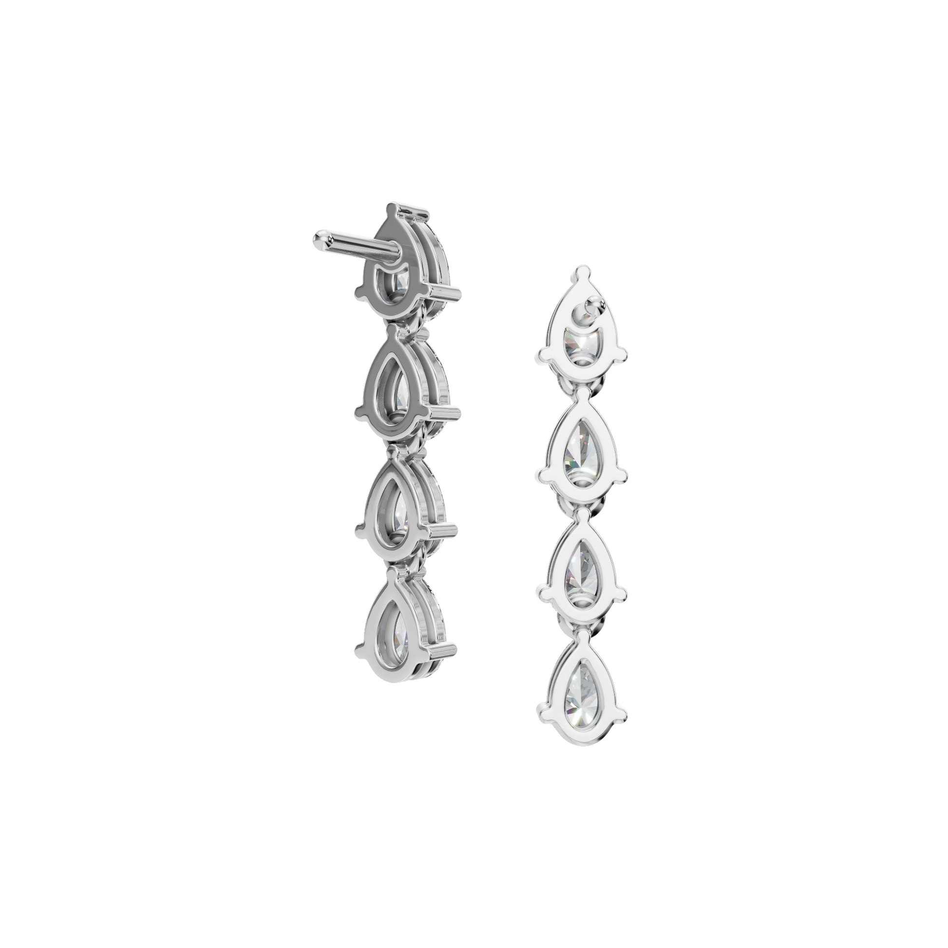 Teardrop Reverie Pear Lab Grown Diamond Cascade Stud Earrings