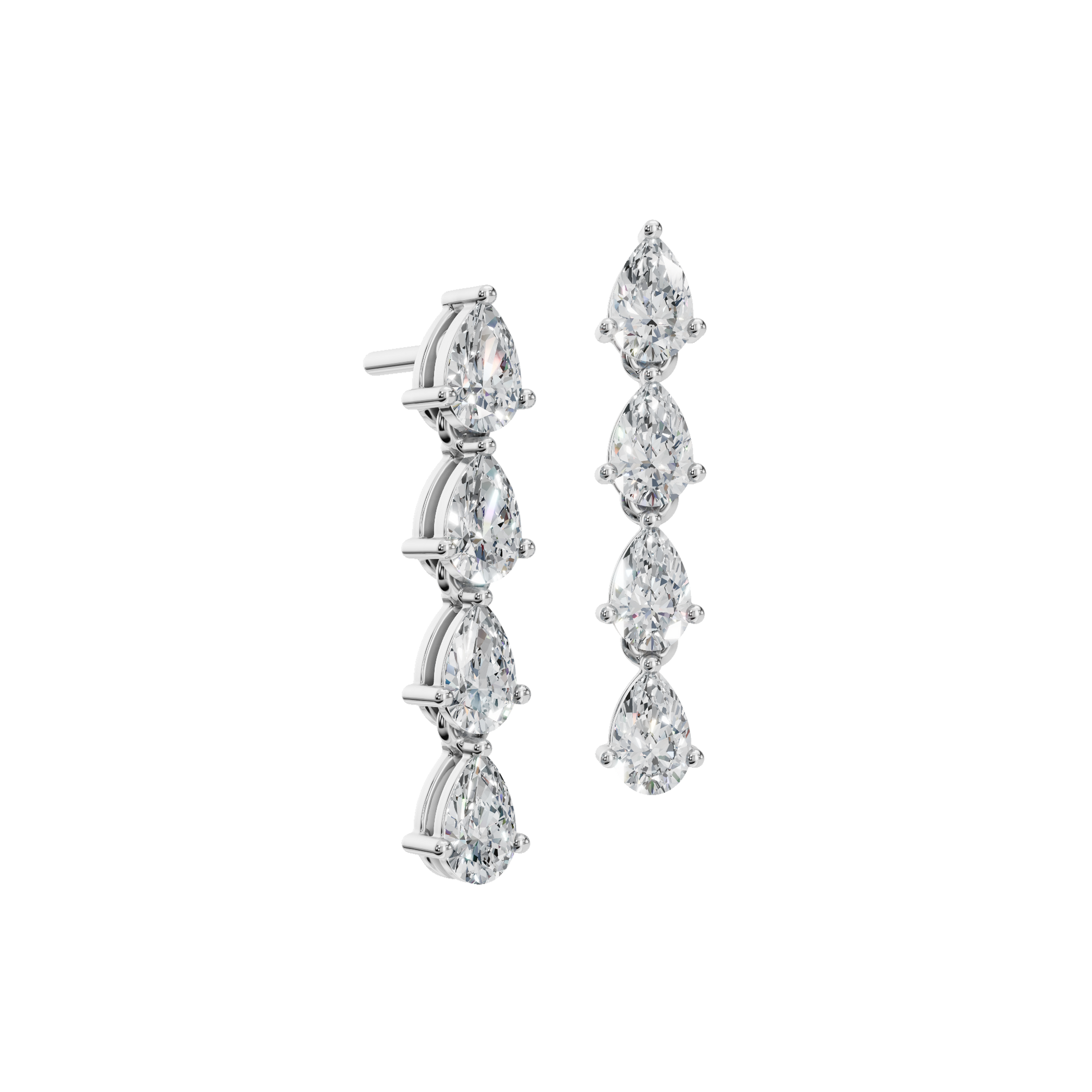 Teardrop Reverie Pear Lab Grown Diamond Cascade Stud Earrings