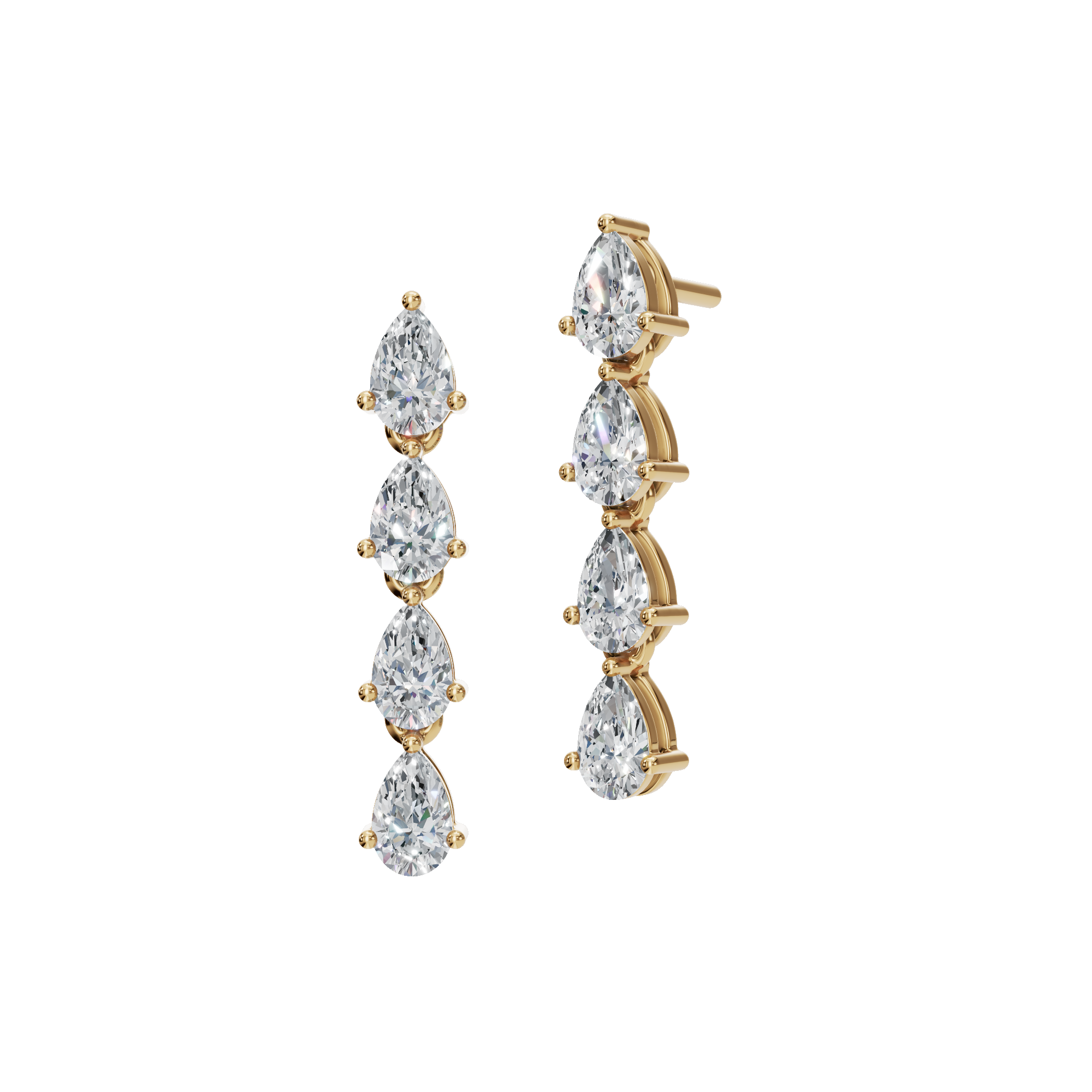 Teardrop Reverie Pear Lab Grown Diamond Cascade Stud Earrings
