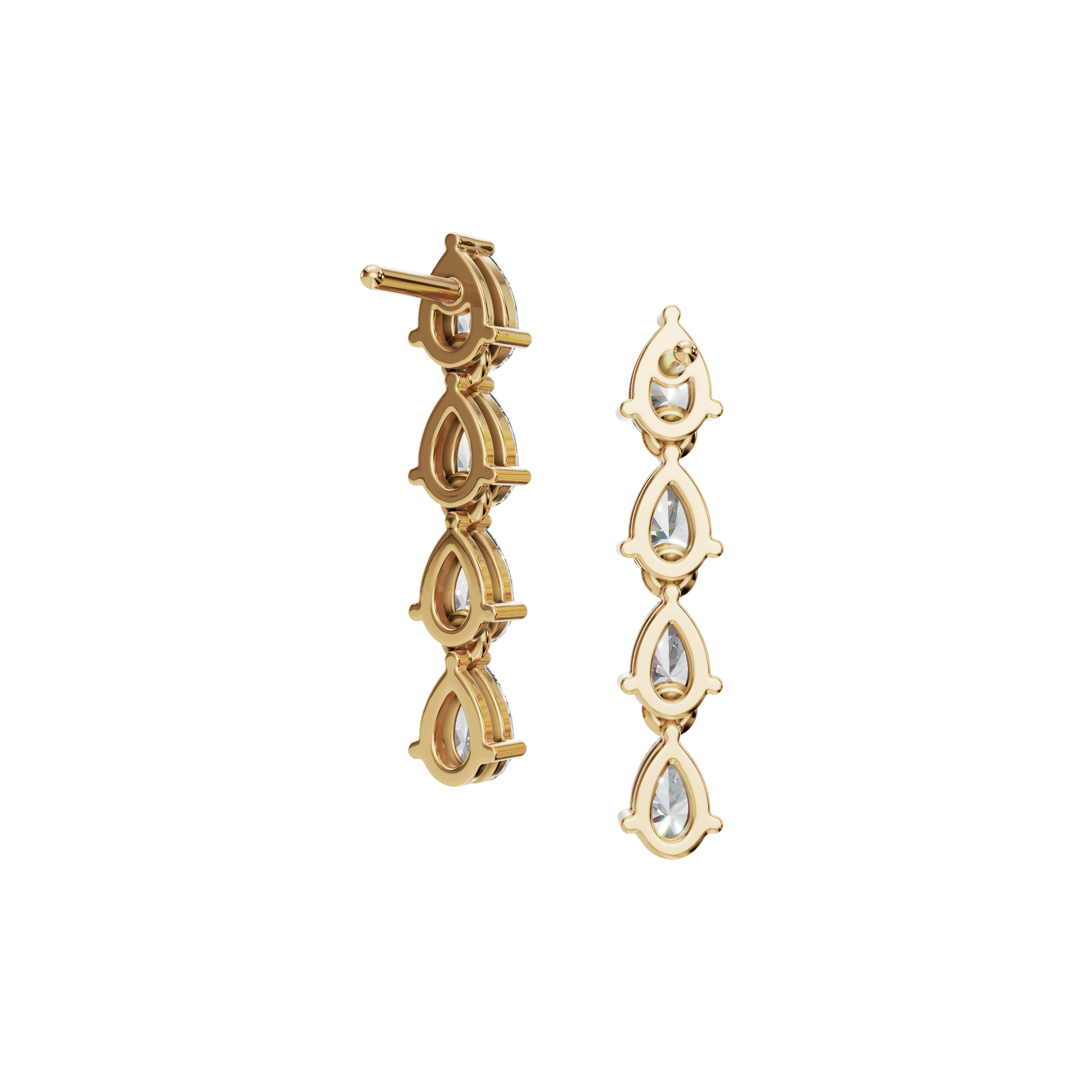 Teardrop Reverie Pear Lab Grown Diamond Cascade Stud Earrings