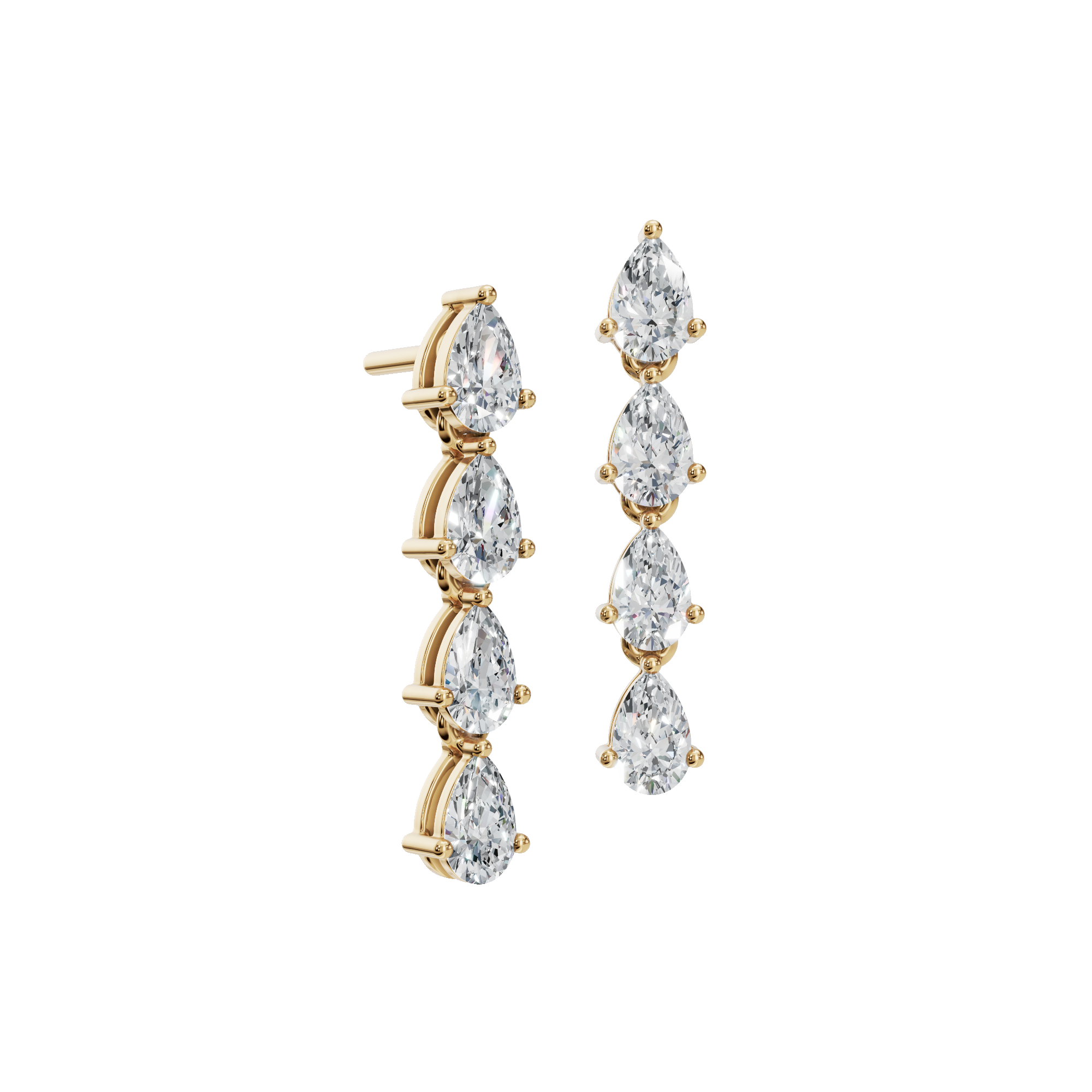 Teardrop Reverie Pear Lab Grown Diamond Cascade Stud Earrings