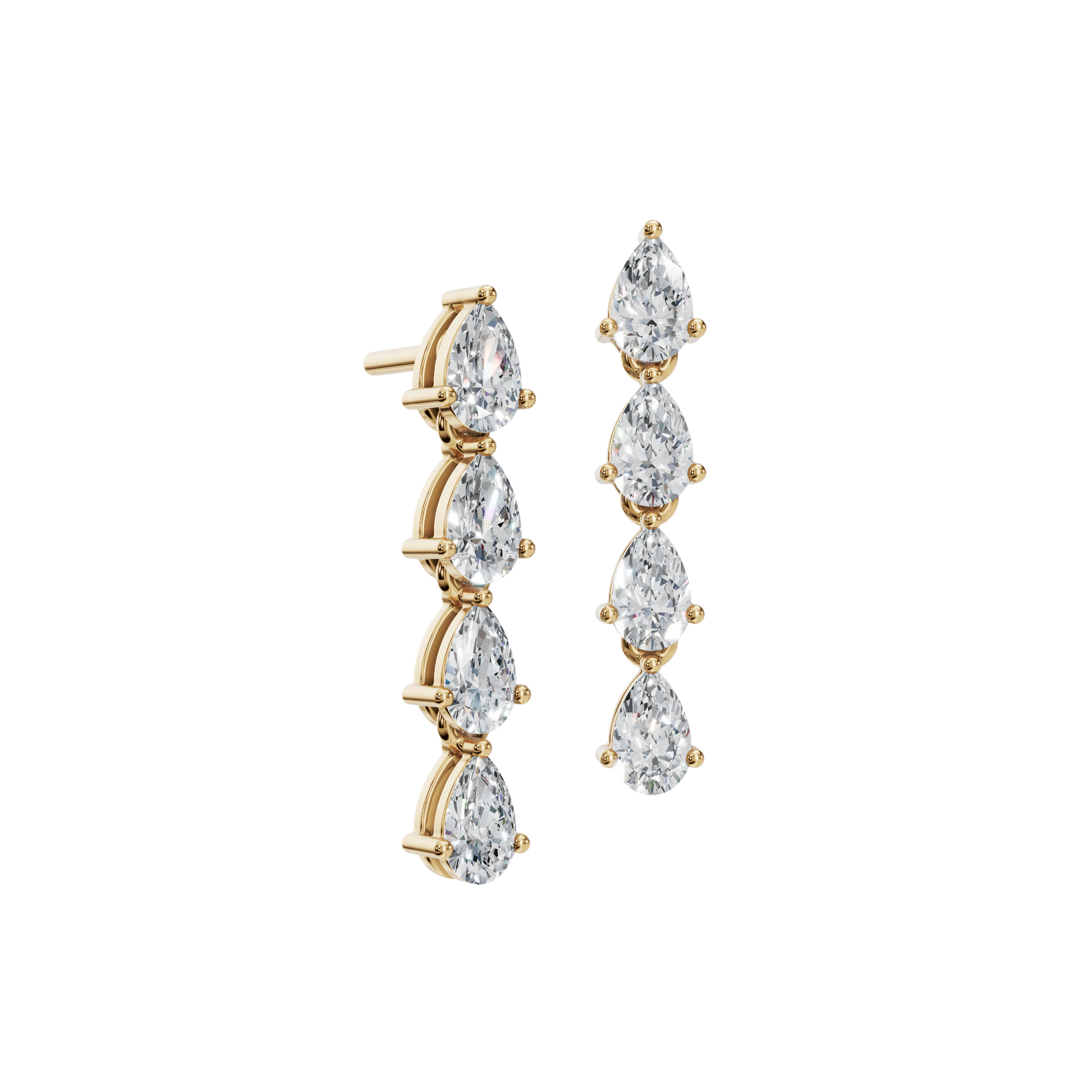 Teardrop Reverie Pear Lab Grown Diamond Cascade Stud Earrings