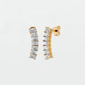 Aria Emerald Cut Diamond Linear Drop Stud Earrings