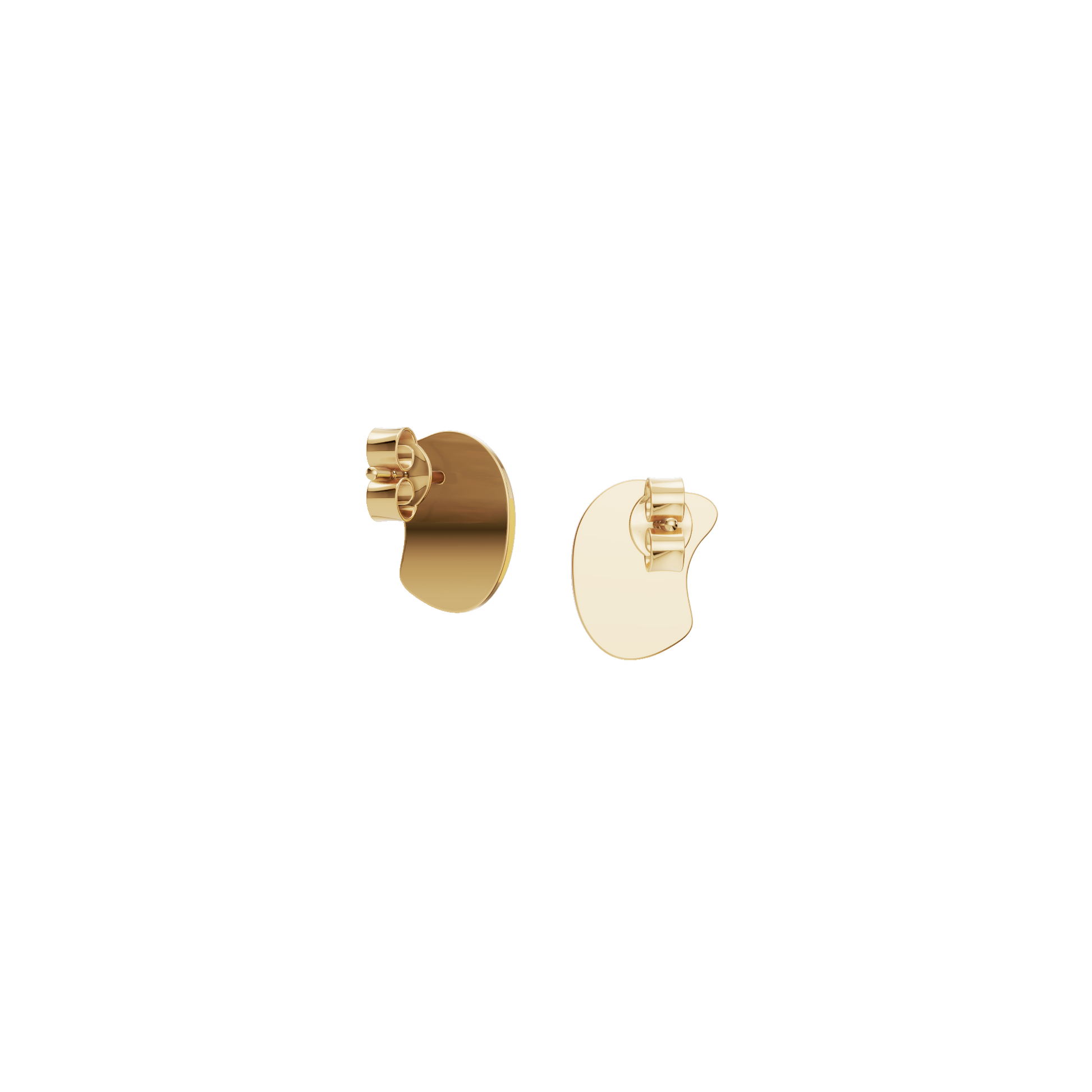 0.206 CTW Diamond Dome Stud Earrings in Gold – Round Cut Modern Design