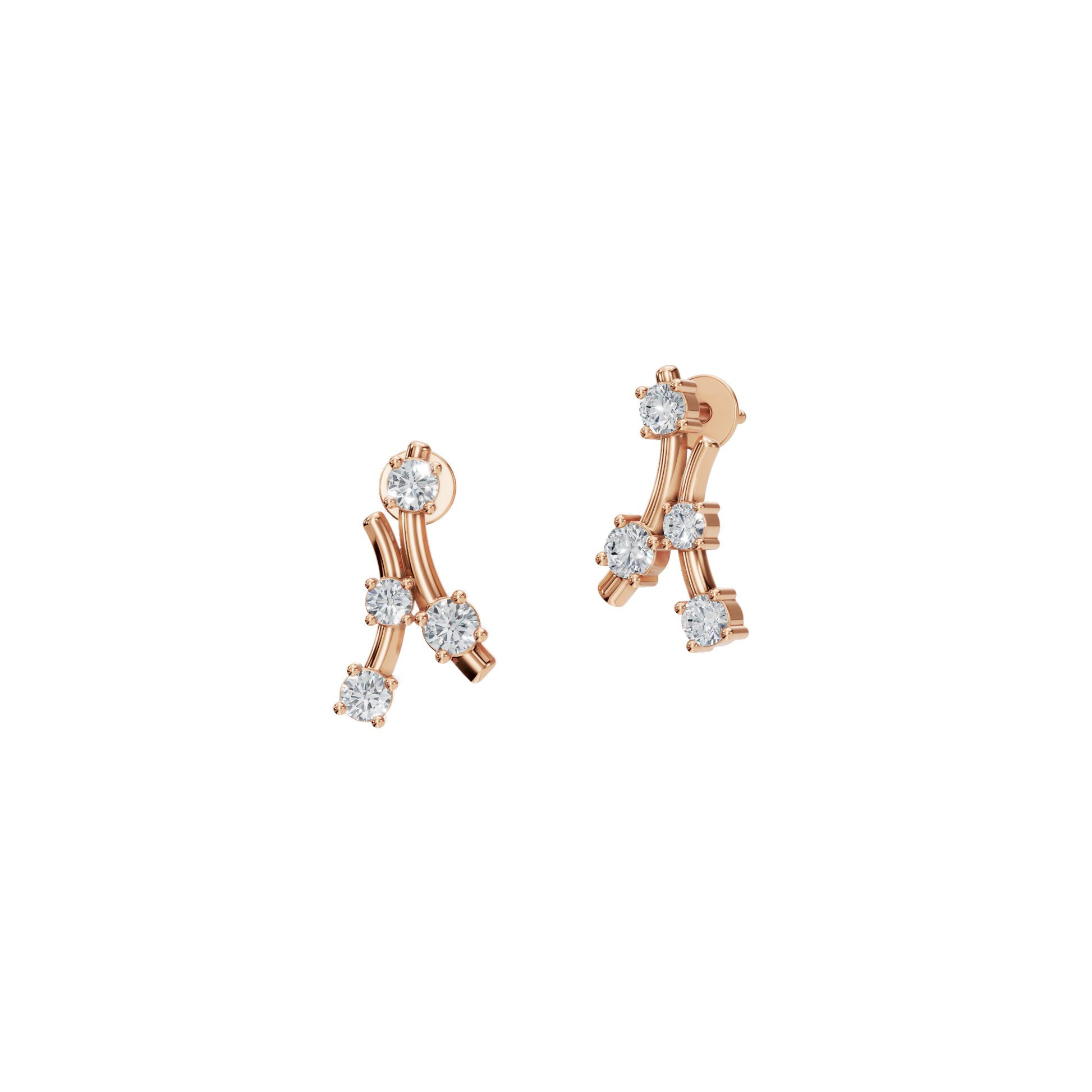Graceful Branch Lab Grown Diamond Stud Earrings