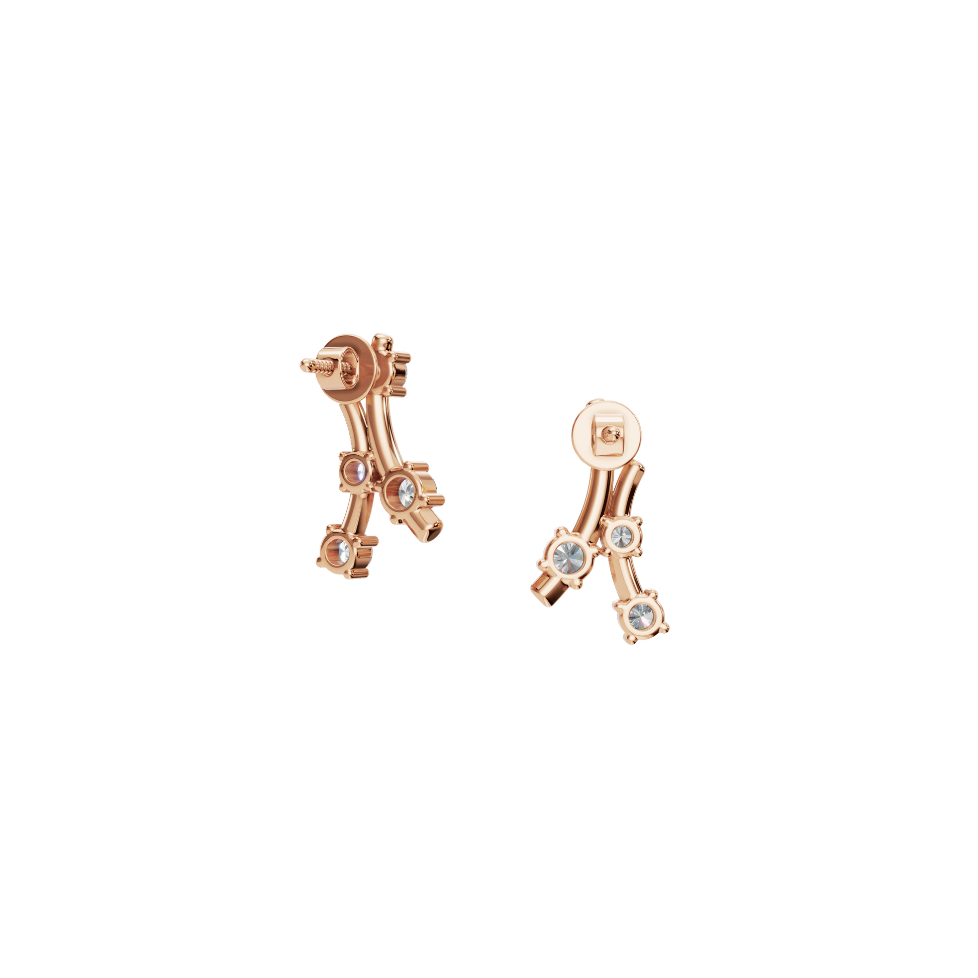 Graceful Branch Lab Grown Diamond Stud Earrings