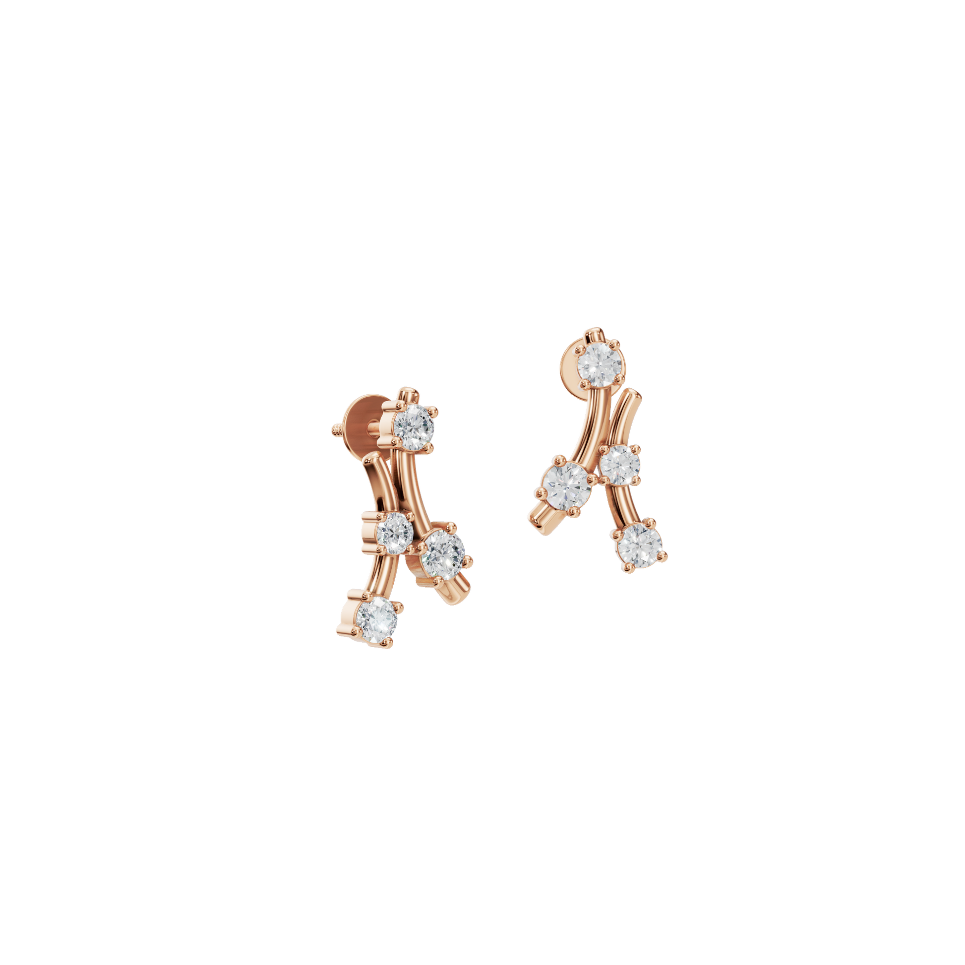 Graceful Branch Lab Grown Diamond Stud Earrings