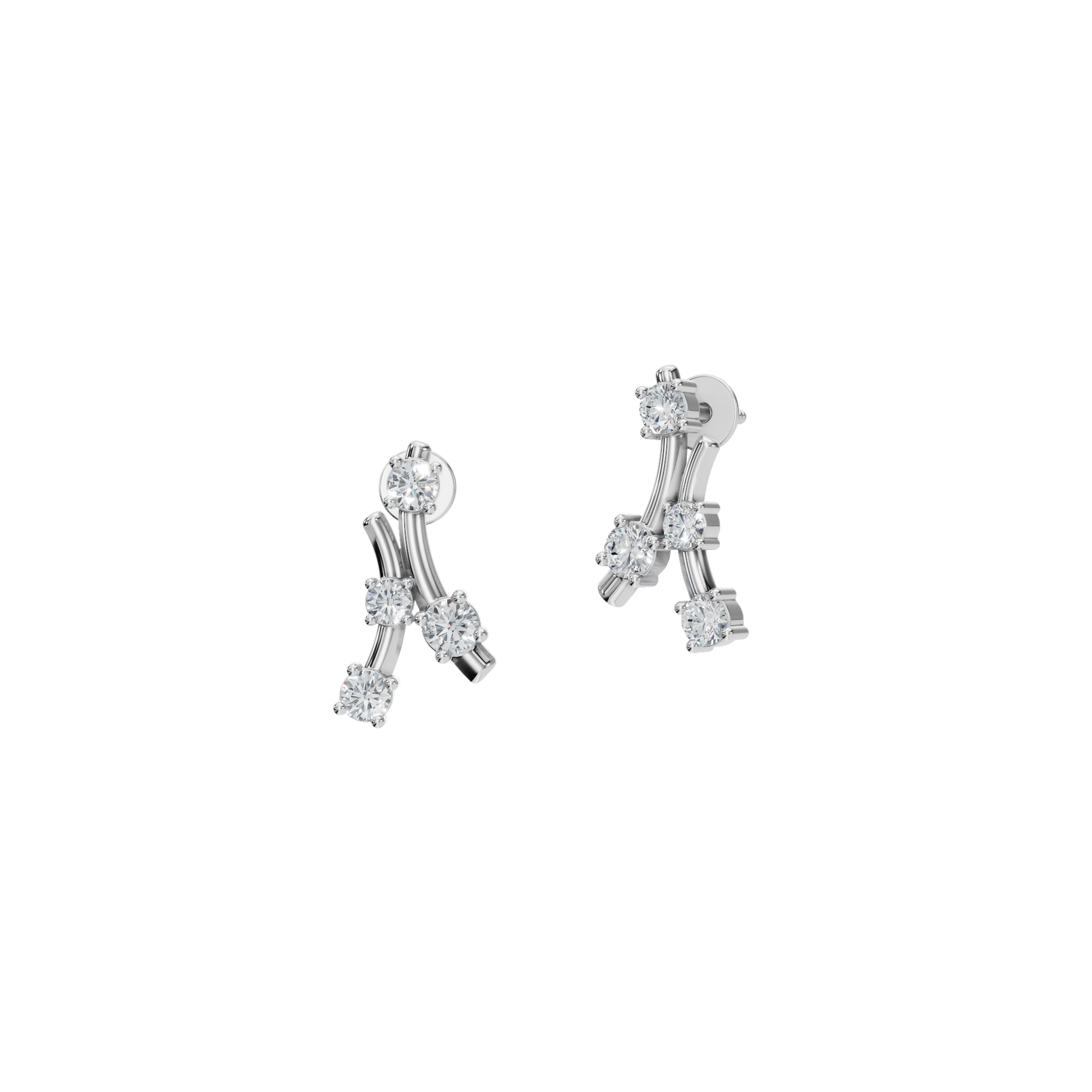 Graceful Branch Lab Grown Diamond Stud Earrings